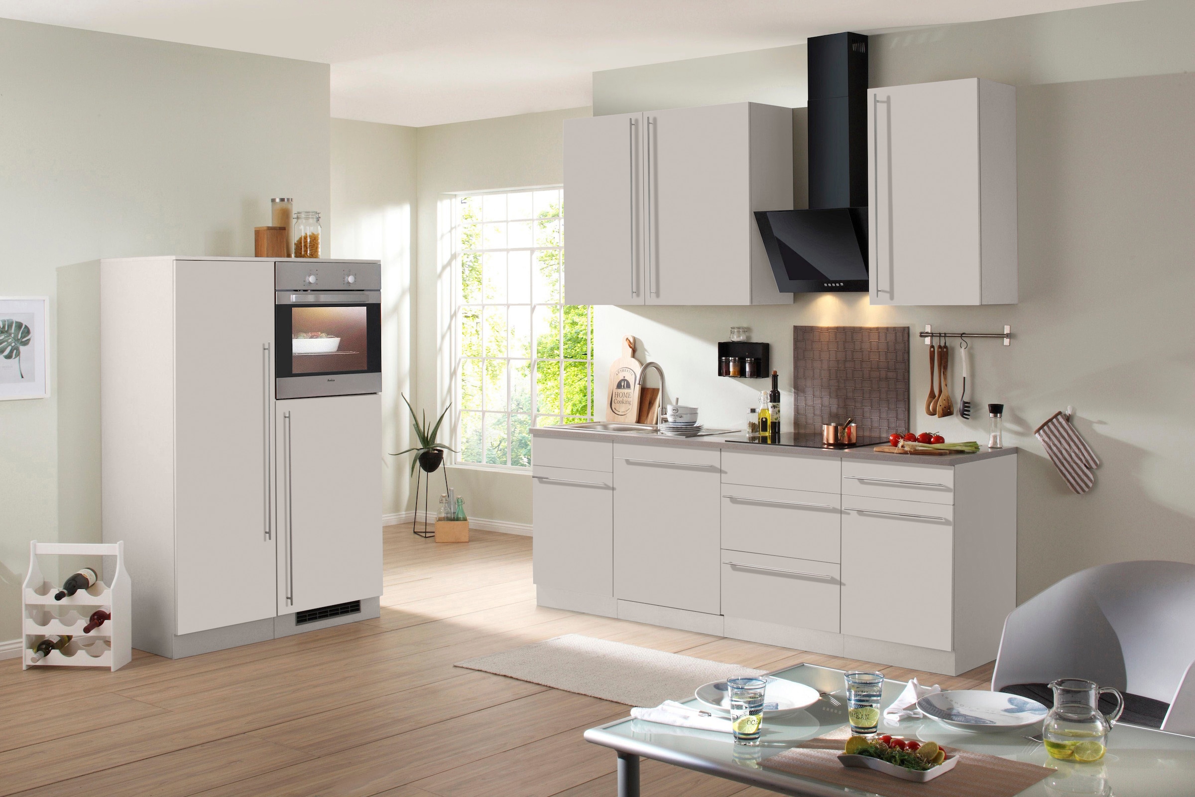 wiho Küchen Küchenzeile »Chicago« mit E-Geräten, Gesamtbreite 330 cm