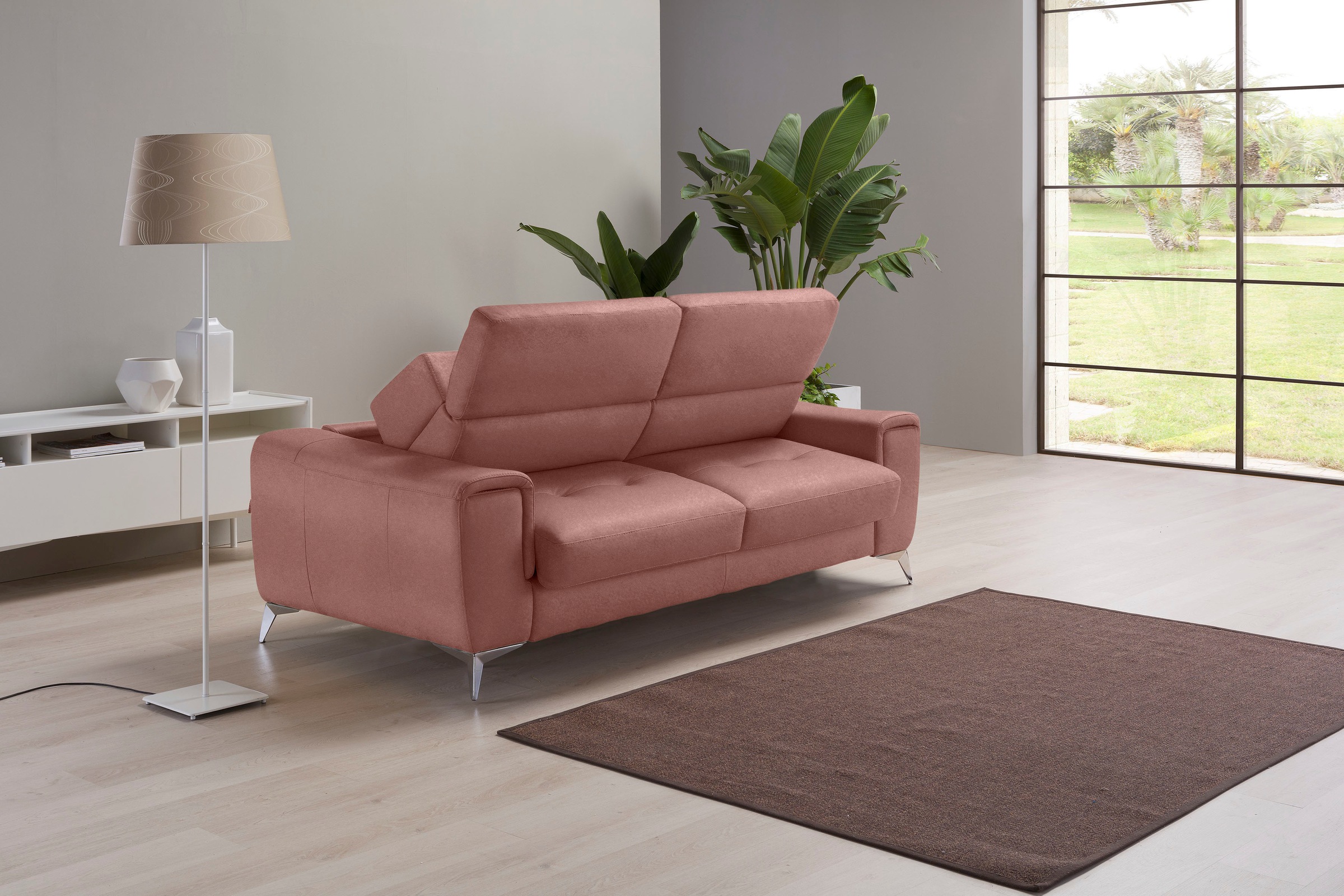 Egoitaliano Schlafsofa »Francine, Designsofa, Loungesofa mit Dauerschlaffunktion, Bettfunktion«, hochwertiger Metallbettrahmen & Matratze, Kopfteil manuell verstellbar