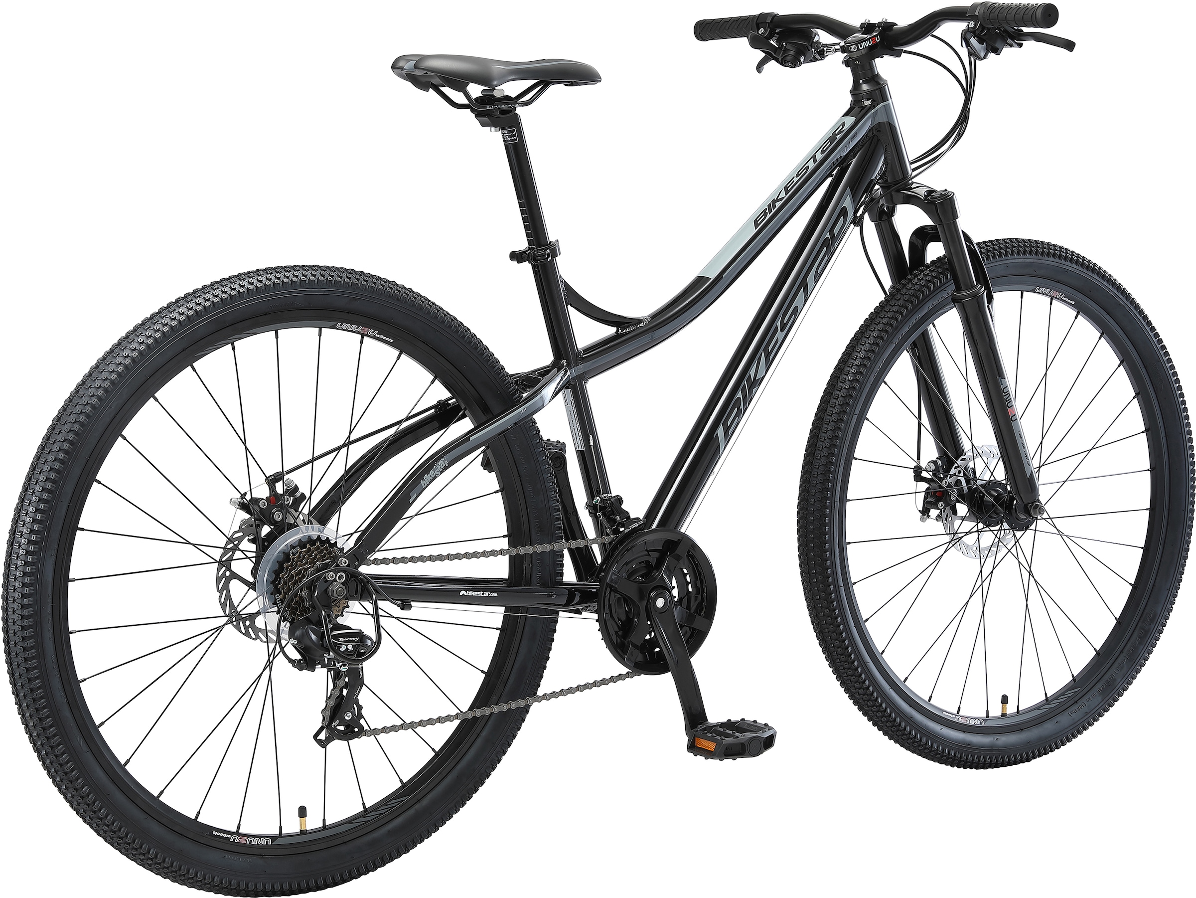 Bikestar Mountainbike, 21 Gang, Shimano, RD-TY300 Schaltwerk, Kettenschaltung, für Damen und Herren, Kettenschaltung