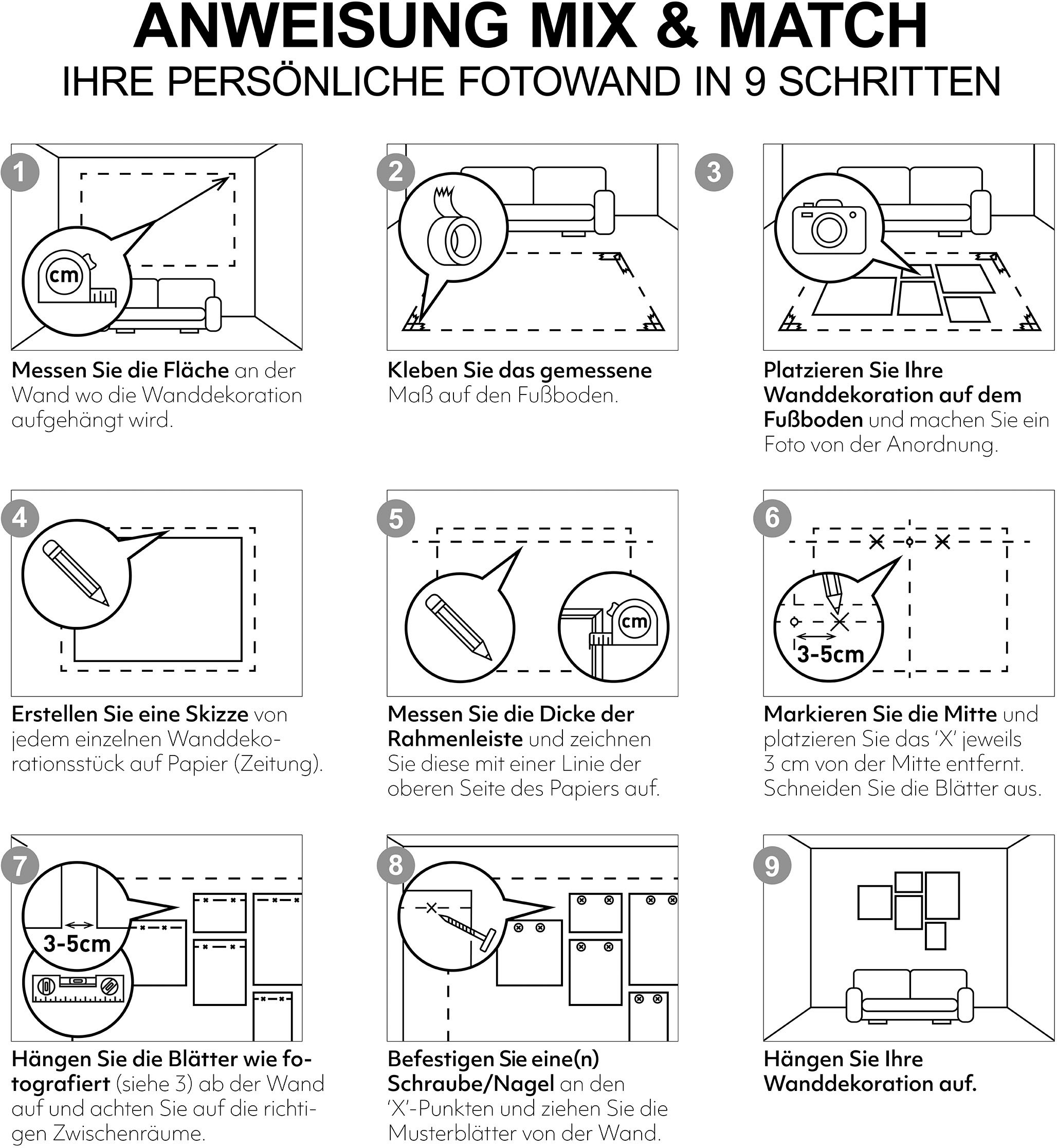Reinders! Wandbild »Feminin Schwarz-Weiß - Wandbildset«, (Set)