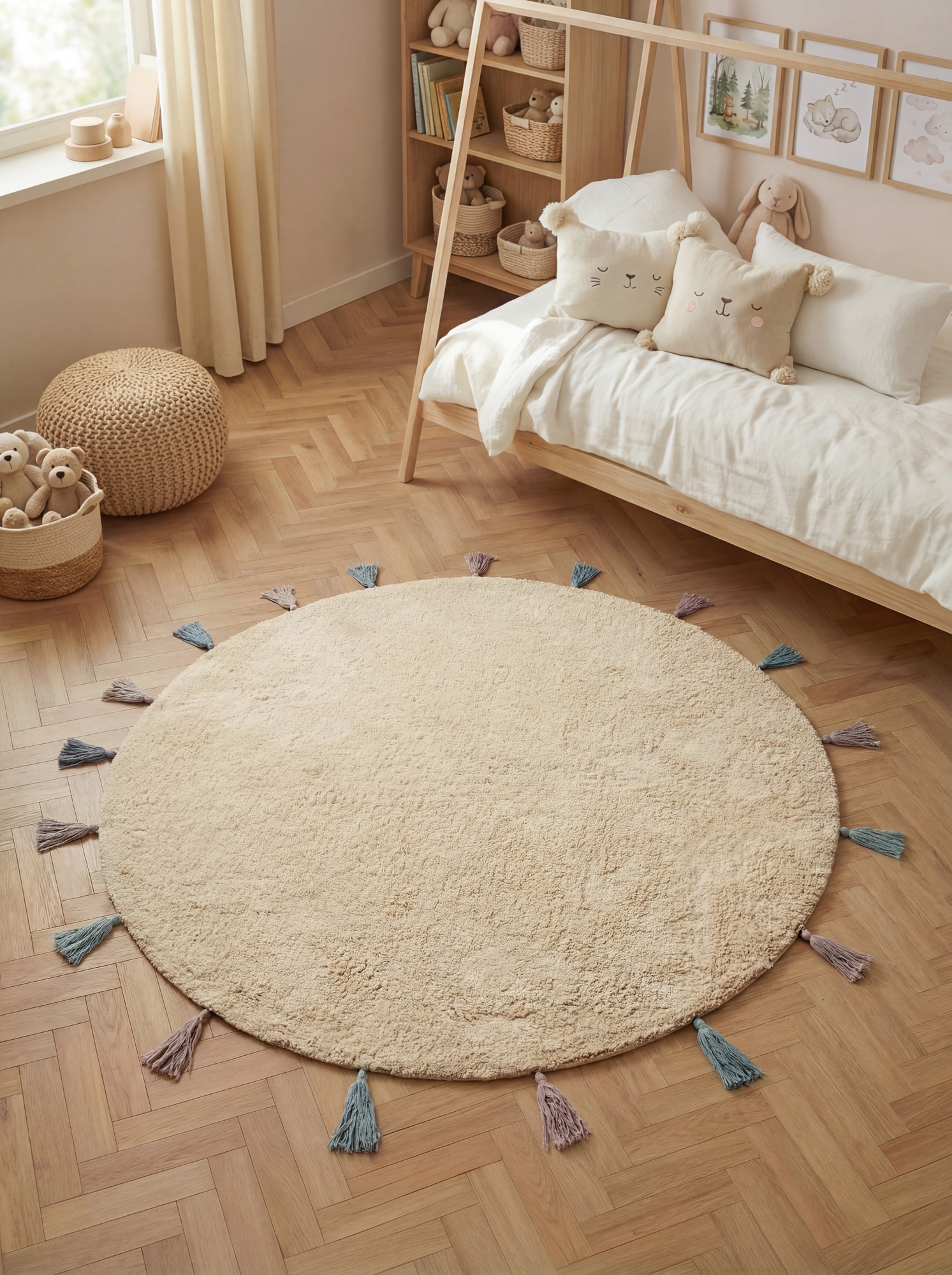 HANSE Home Kinderteppich »Sunna« Motivform 10 mm Höhe Waschbar, Handgemacht, Baumwolle, Rutschfest Spielteppich Kinderzimmer