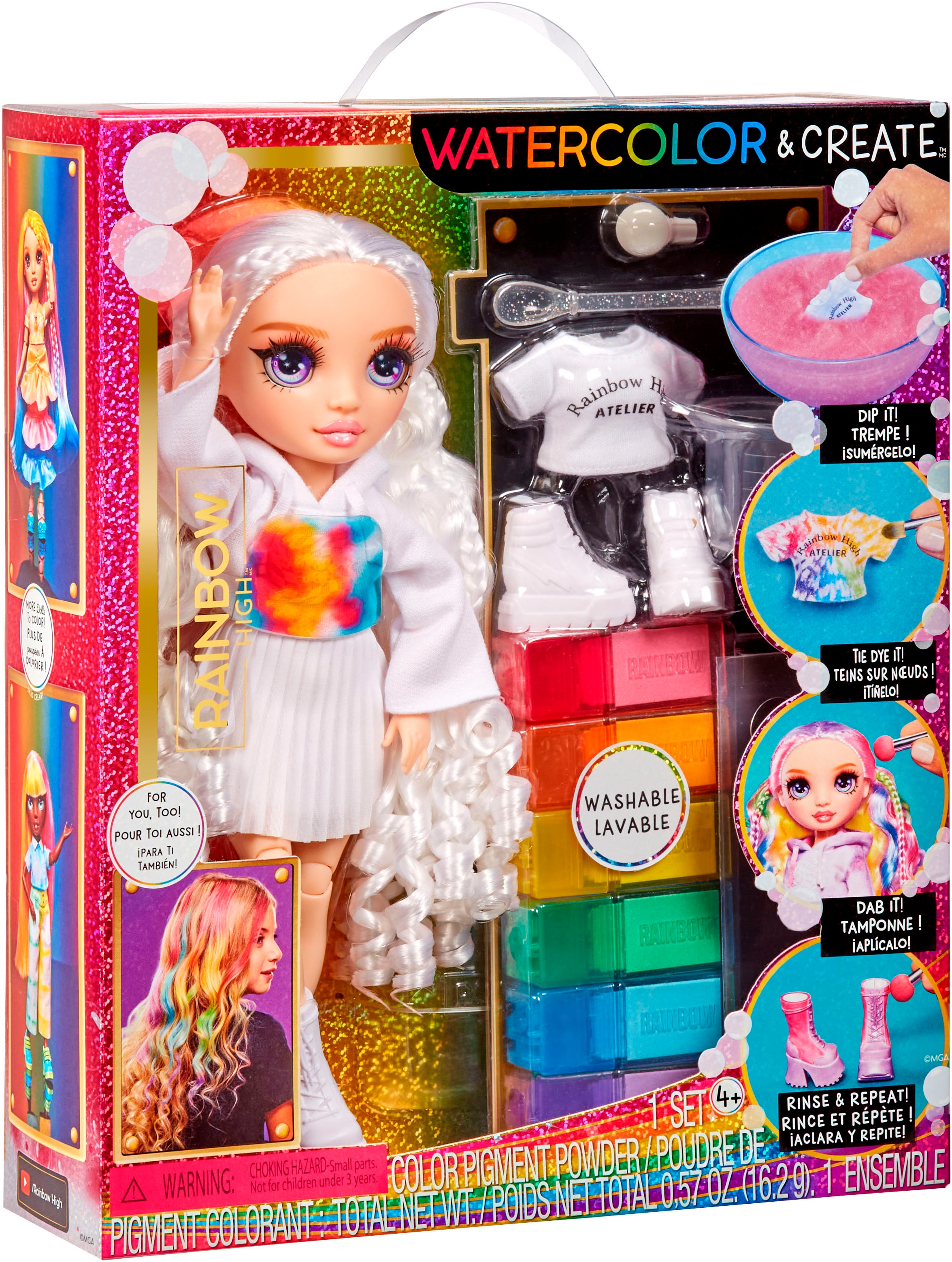 RAINBOW HIGH Anziehpuppe »Rainbow High WaterColor & Create NEW Theme Dolls - purple eyes«