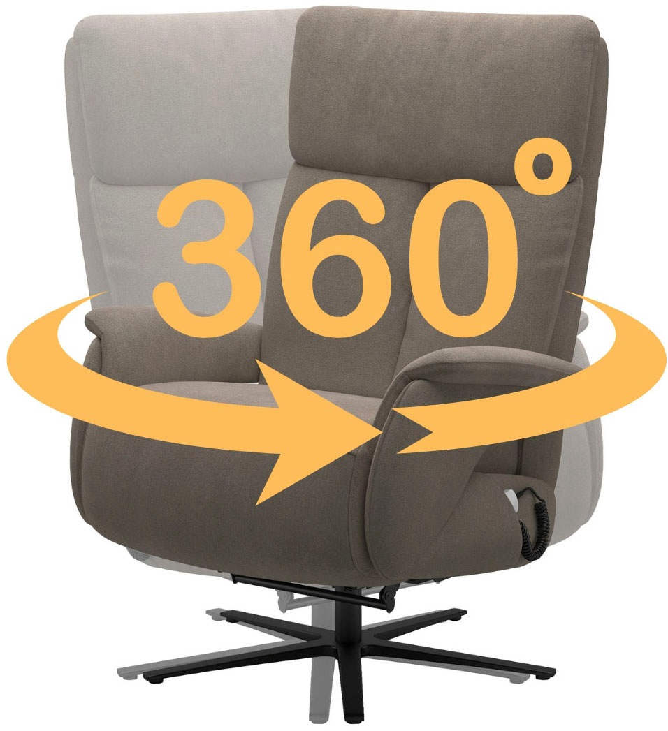 sit&more TV-Sessel »Triple Seven mit Kopfteilver, Drehfunktion, Herz-Waage & Relaxfunktion« Ergonomie XL: elektr. Fußstütze & Rückenlehne, Akku