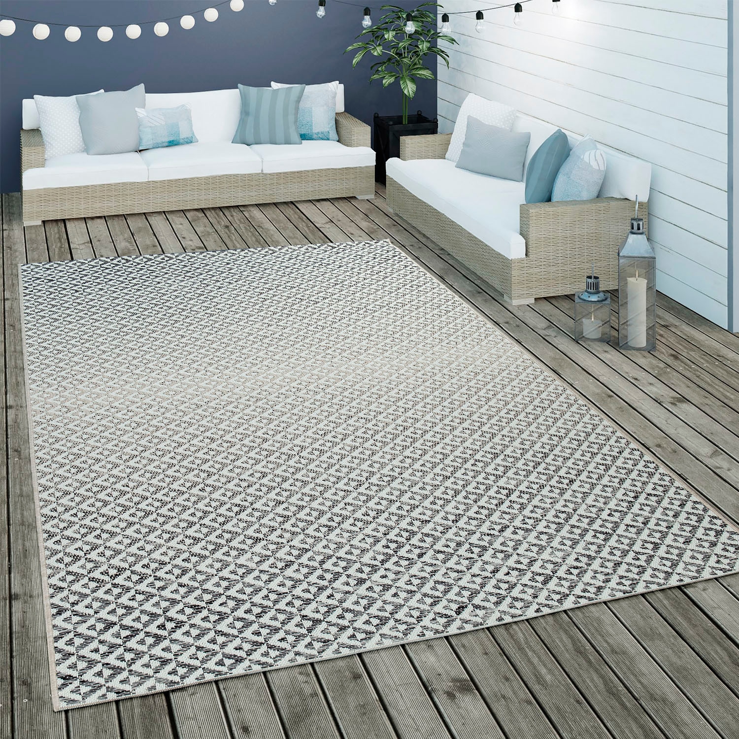 Paco Home Flachgewebe, und Design, bequem »Kortrijk 745«, geometrisches In- bestellen geeignet rechteckig, Outdoor modernes und Teppich schnell