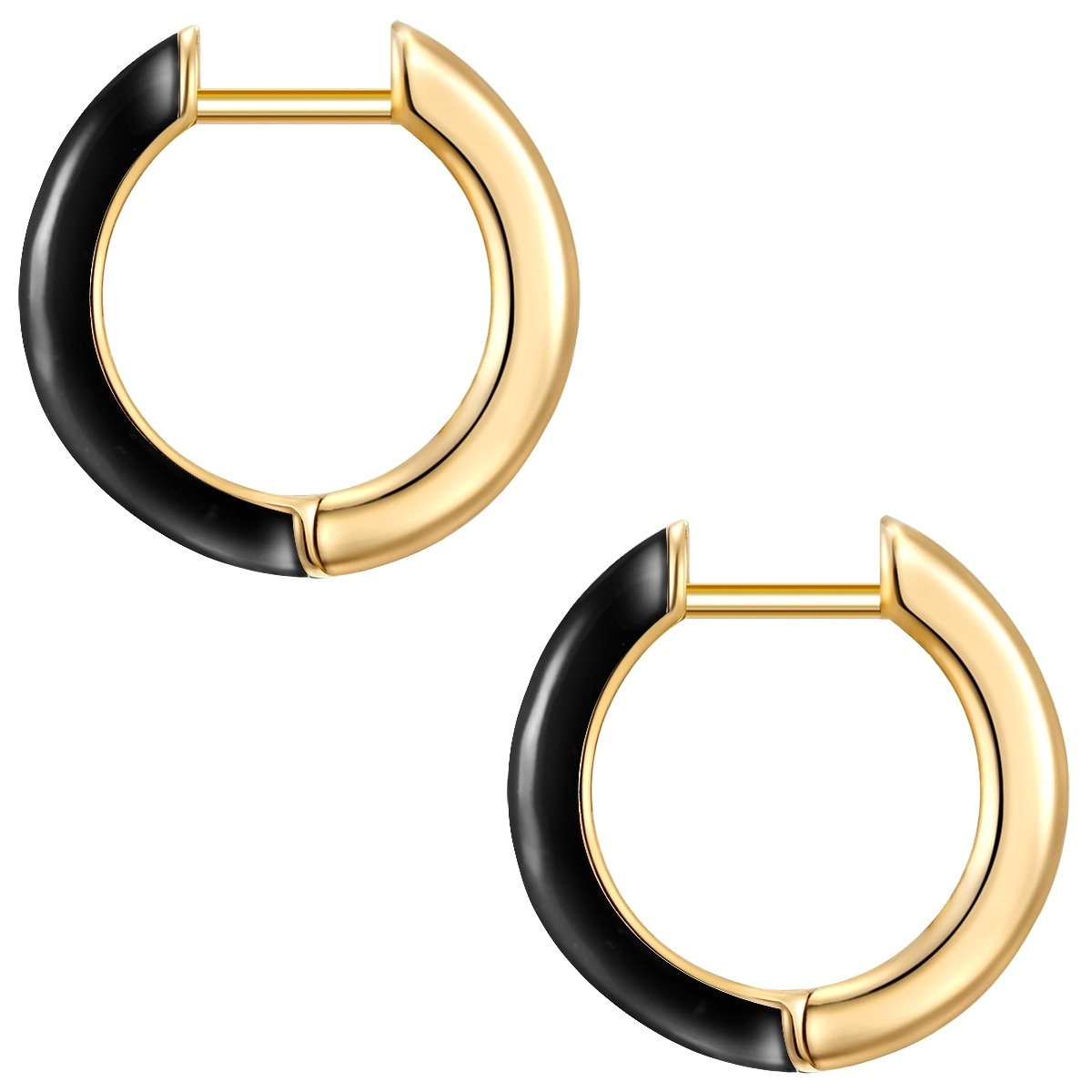 Yokoamii Paar Creolen »Set: Y28«, (2 tlg.), Creolen gelbgold schwarz