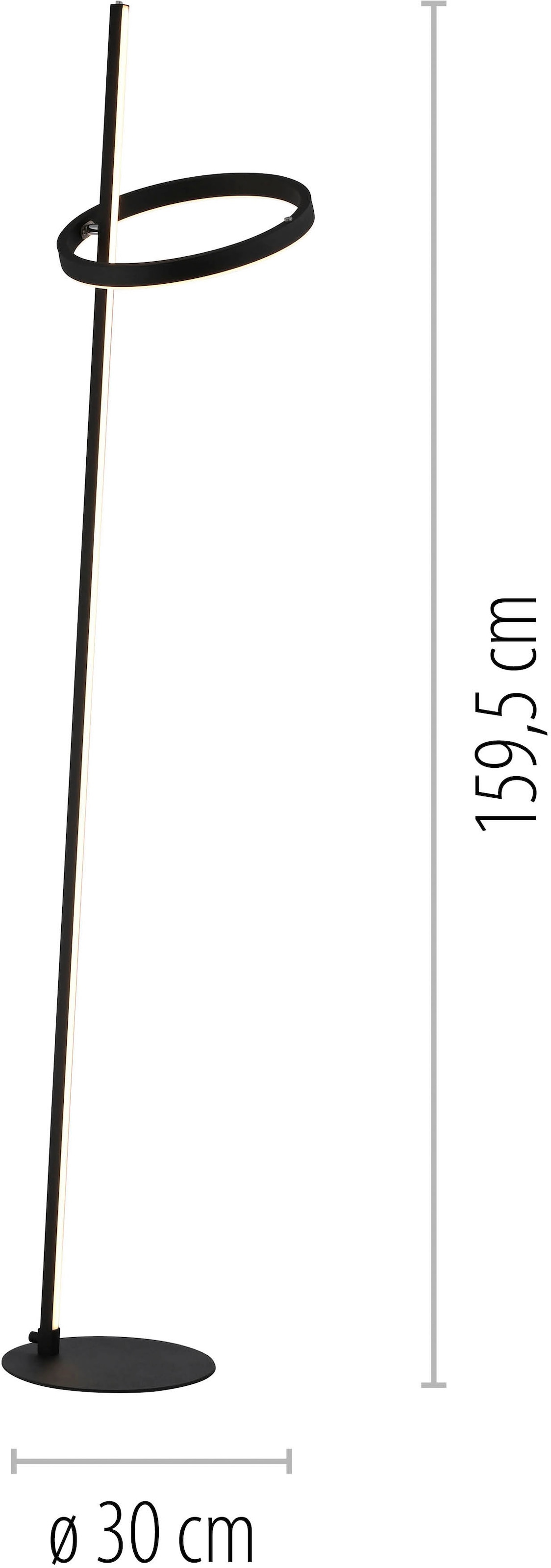 JUST LIGHT LED Stehlampe »RITUS« LED-Board 1 Stk. Warmweiß Touchdimmer, getrennt schaltbar, Memoryfunktion