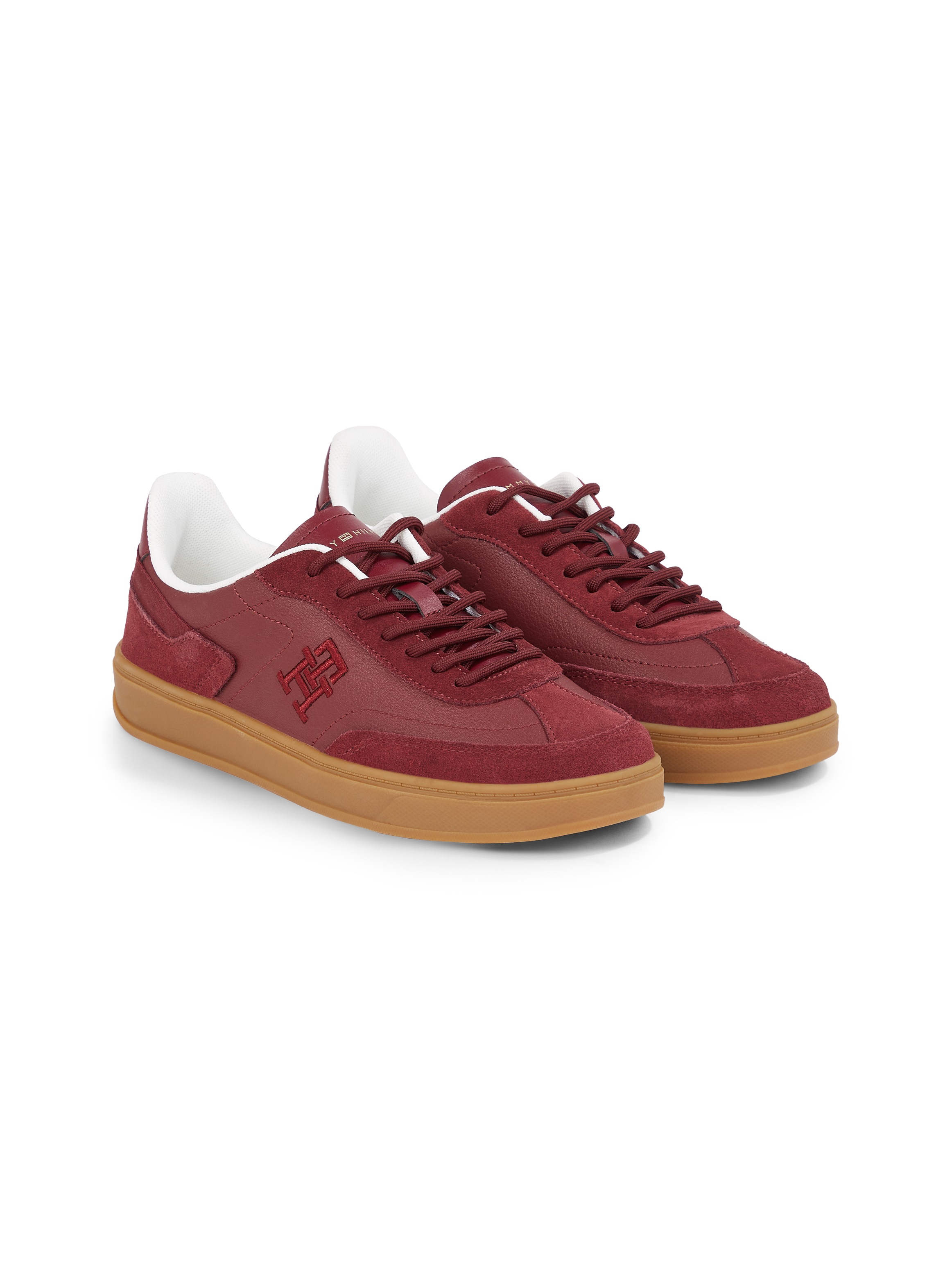 Tommy Hilfiger Plateausneaker »TH HERITAGE COURT SNEAKER LTHR«, Plateau, Schnürschuh, Freizeitschuh, Halbschuh mit TH-Logostickerei