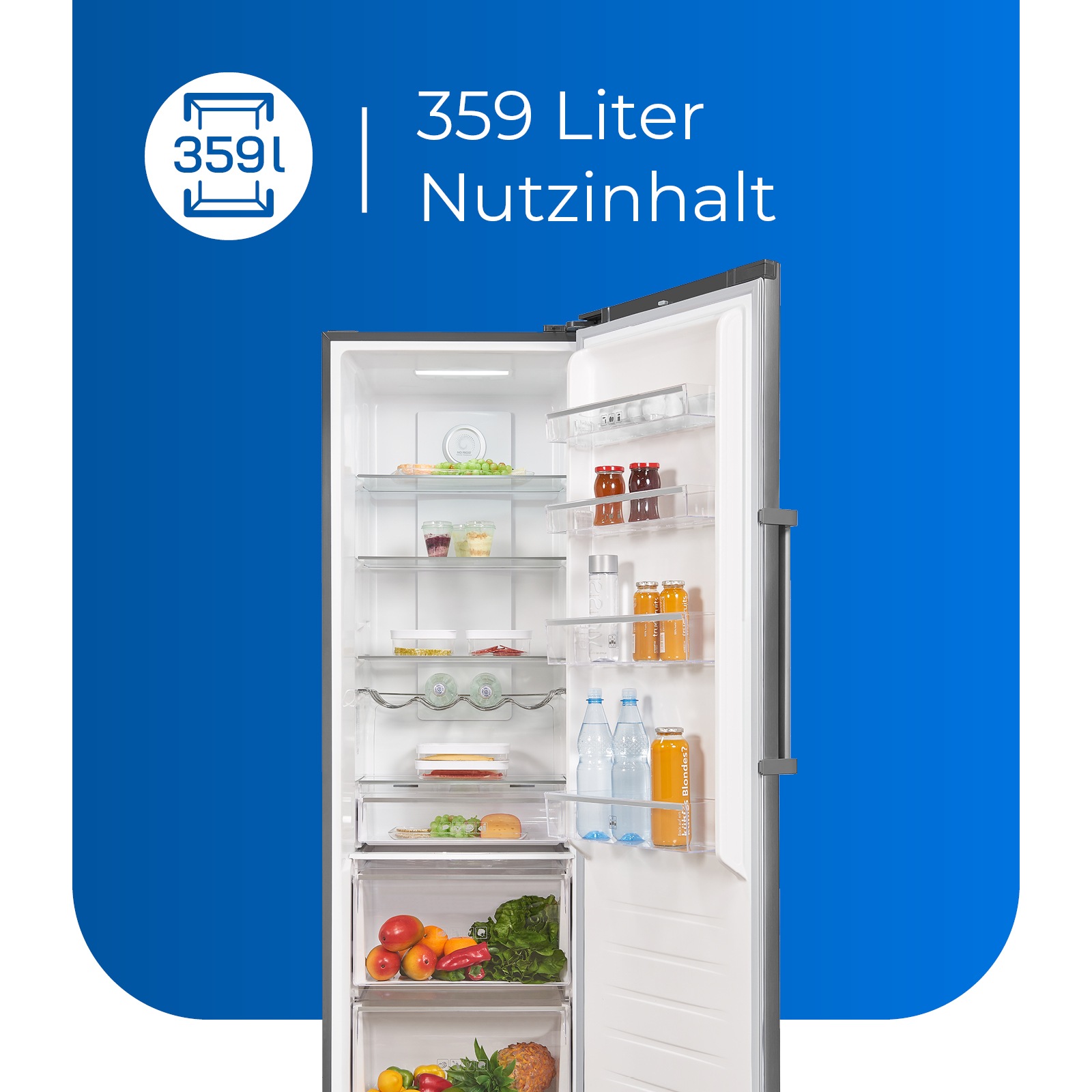 exquisit Vollraumkühlschrank »KS360-V-HE-040E inoxlook«