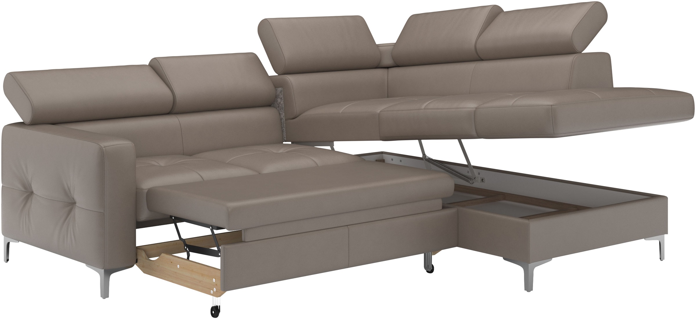 COTTA Ecksofa »Sammy L-Form«, mit Kopfteilverstellung, wahlweise mit Bettfunktion & Bettkasten