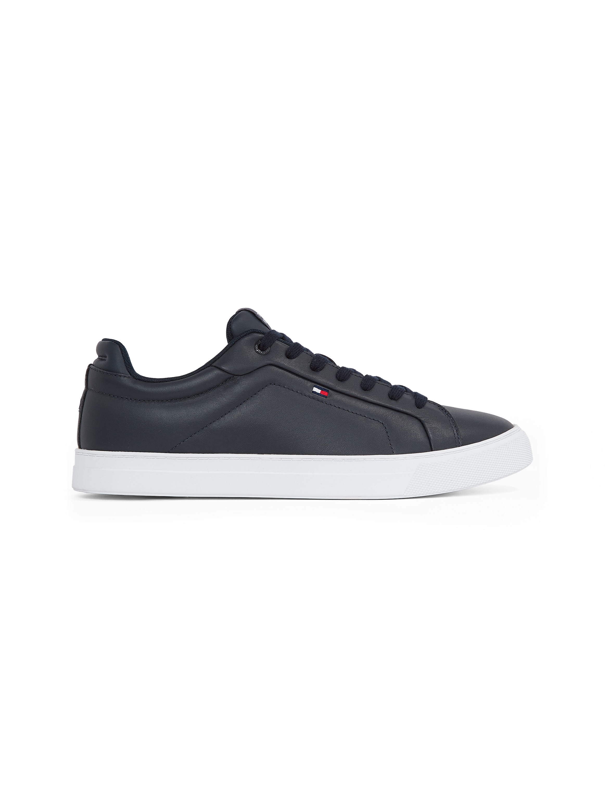 Tommy Hilfiger Sneaker »ICON COURT LTH FLAG ESS«, Freizeitschuh, Halbschuh, Schnürschuh mit kleiner Logoflagge