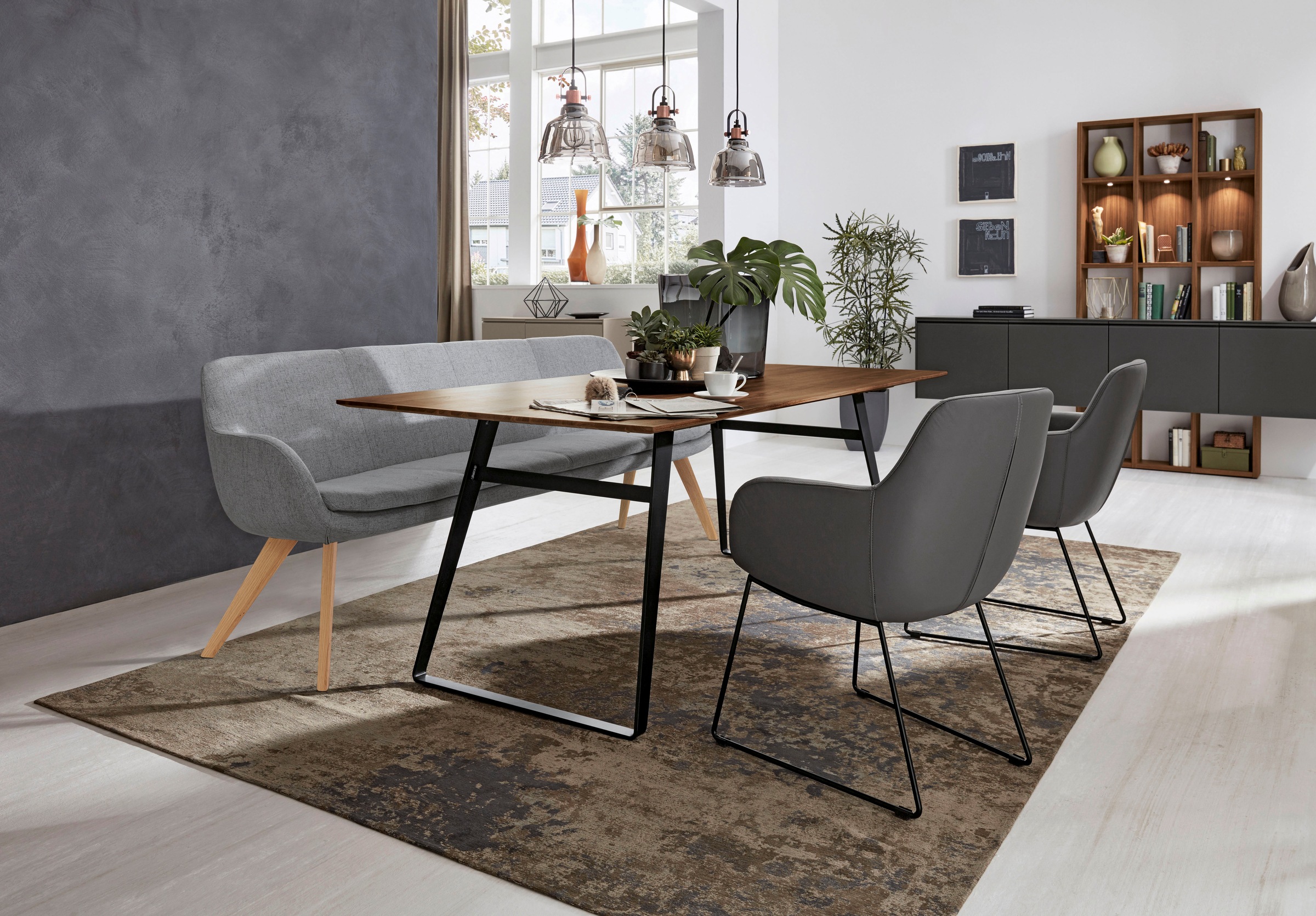 Musterring Essbank »Tavia« Stativgestell aus Eiche bianco massiv, Breite 18 günstig online kaufen