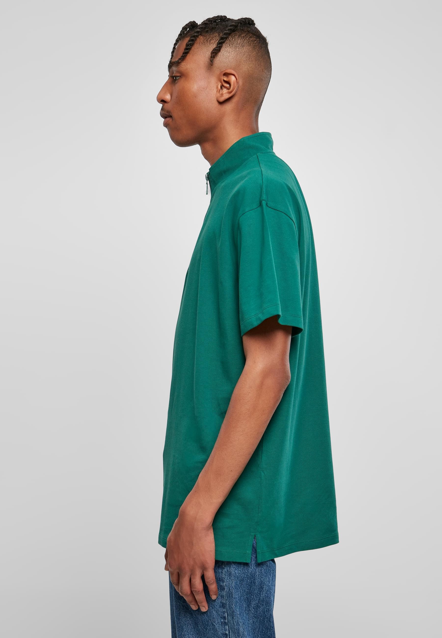 URBAN CLASSICS T-Shirt »Urban Classics Herren Boxy Zip Pique Tee« 1 Stk.