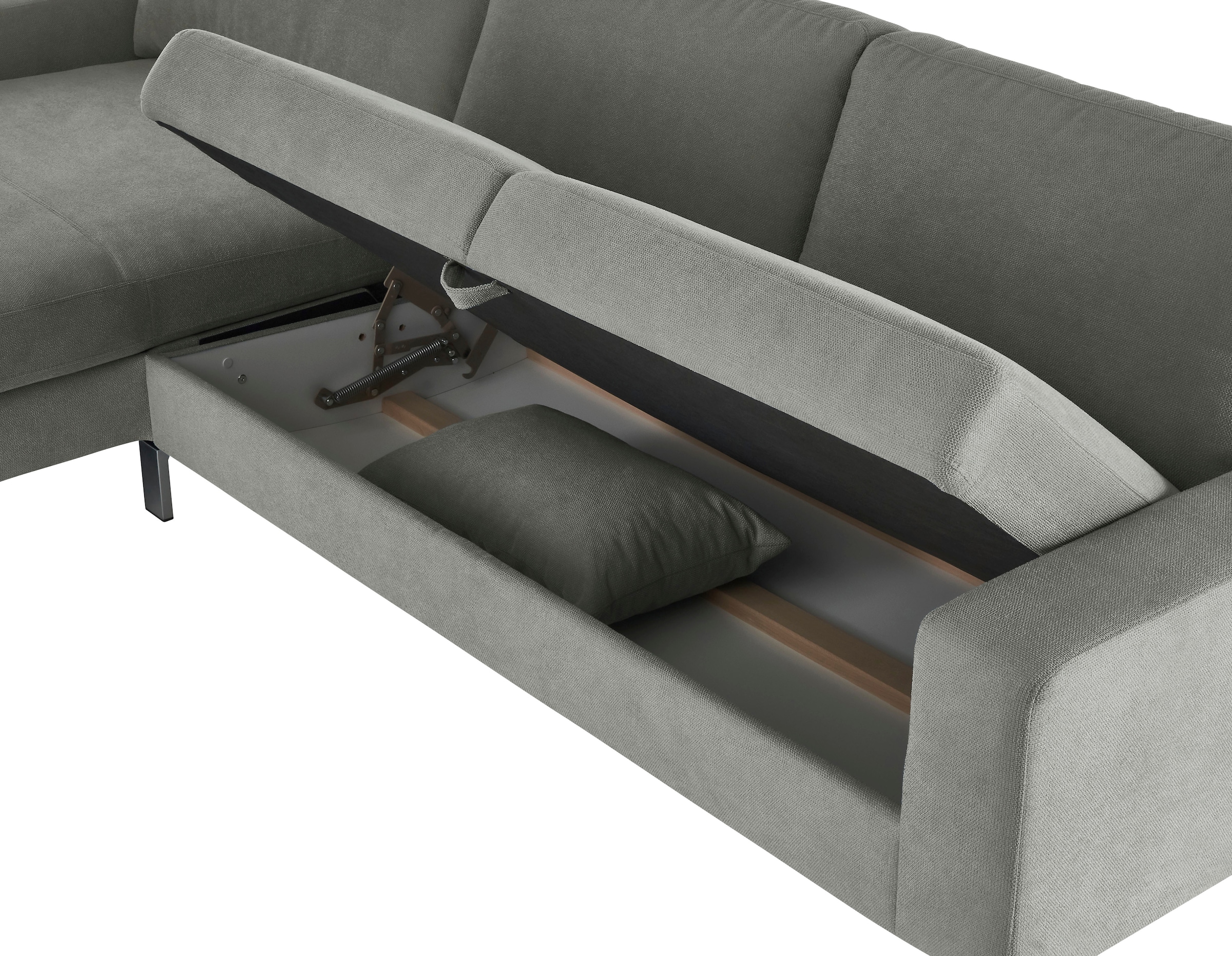 3C Candy Ecksofa »Lecce, wahlweise PUR-Schaumstoff oder Tonnentaschenfederkern«, Bett im 2,5-Sitzer, teilmotorische Schlaffunktion im Longchair, L-Form