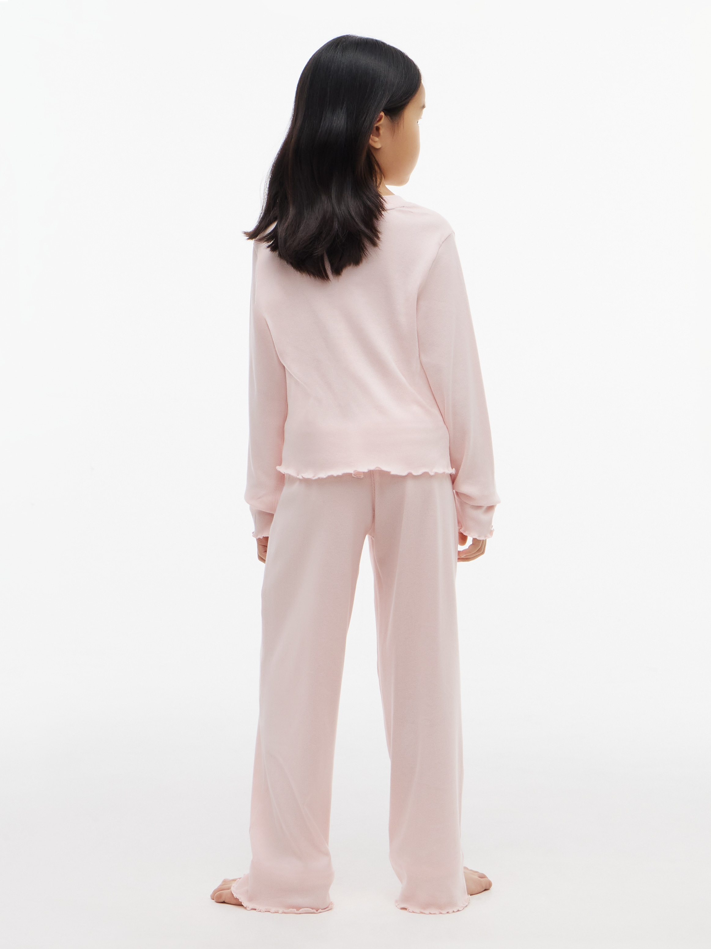 Tommy Hilfiger Underwear Pyjama mit geripptem Bund und Tommy-Logo, gerippte Struktur