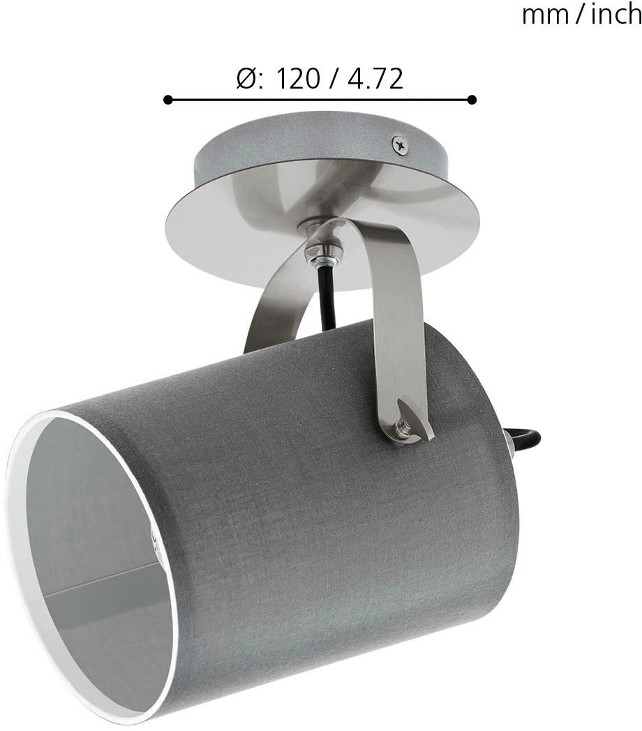 EGLO Wandleuchte »VILLABATE« E27 Textil Wandleuchte, aus Stahl und Stoff, N günstig online kaufen