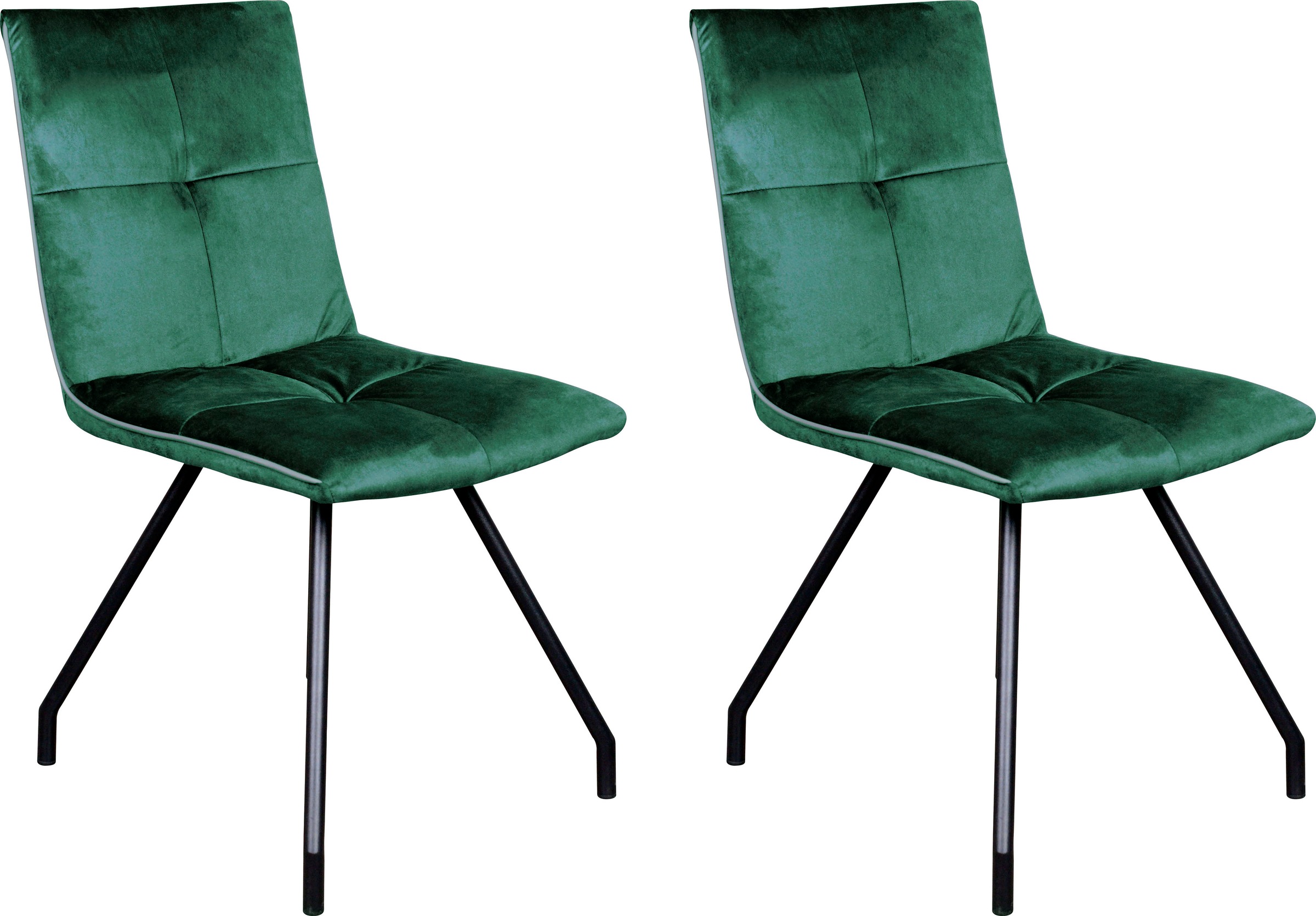 Kayoom Polsterstuhl »Stuhl Eaden 125 2er-Set, samtiger Stoffbezug, Paspel a günstig online kaufen