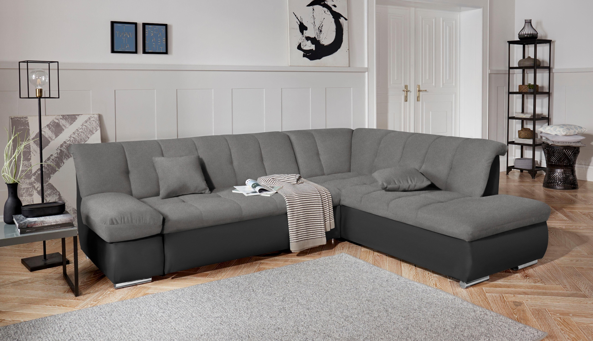 DOMO collection Ecksofa »Mona L-Form«, wahlweise mit Bett- und Armlehnfunktion