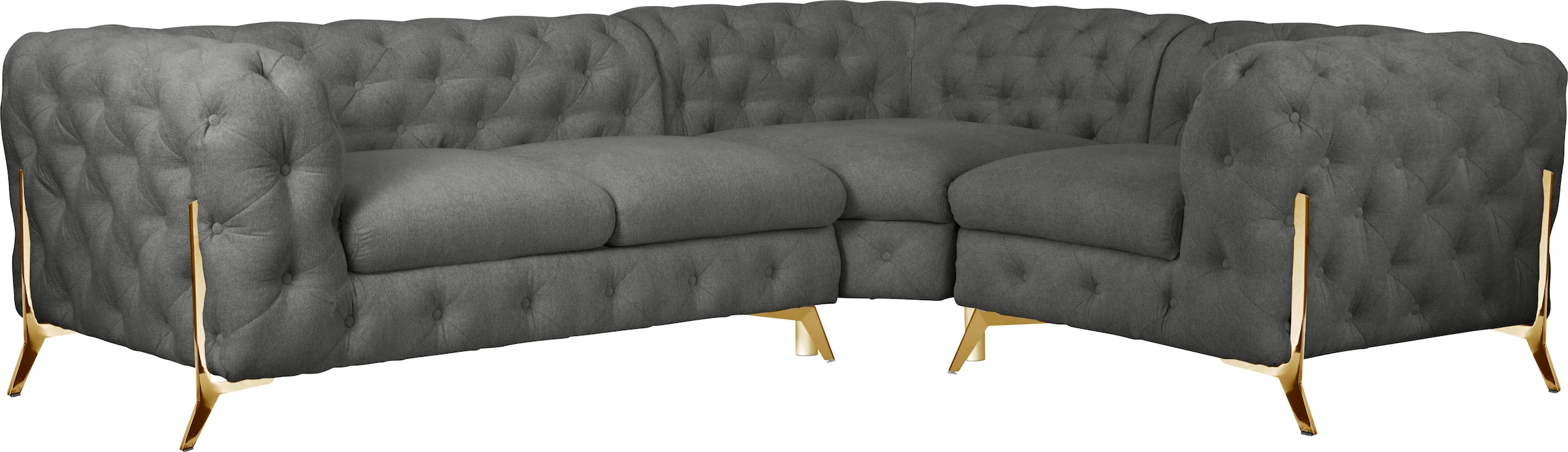 Home affaire Chesterfield-Sofa »Amaury L-Form« moderne Chersterfield-Optik, günstig online kaufen