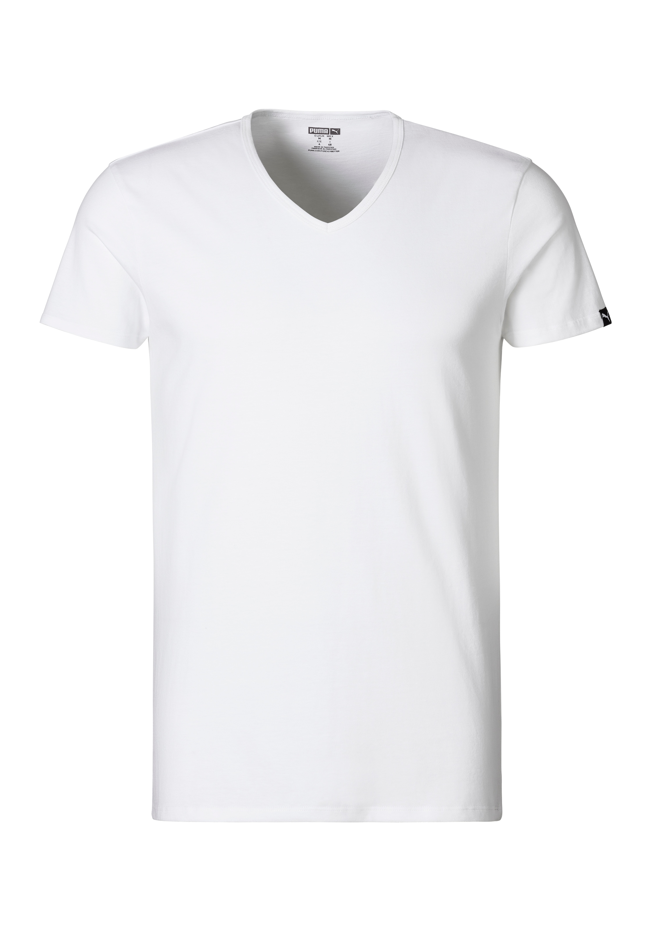 PUMA T-Shirt »PUMA BASIC 2P V-NECK TEE«, (2er Pack), V-Ausschnitt, Kurzarm, elastisch, Baumwolle