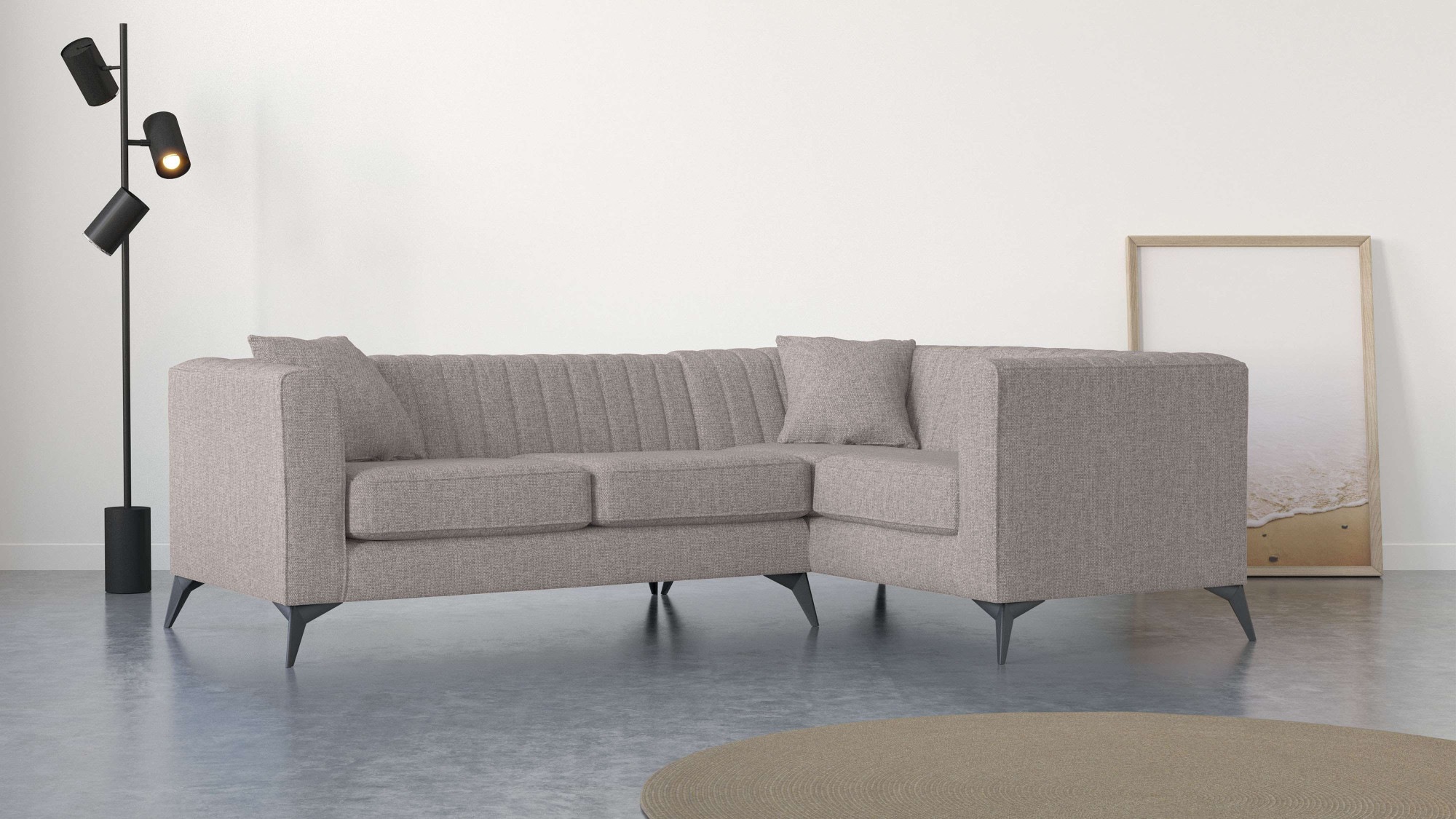 Places of Style Ecksofa »MATTHEW L-Form ideal für kleine Räume, Maße B/T/H: günstig online kaufen