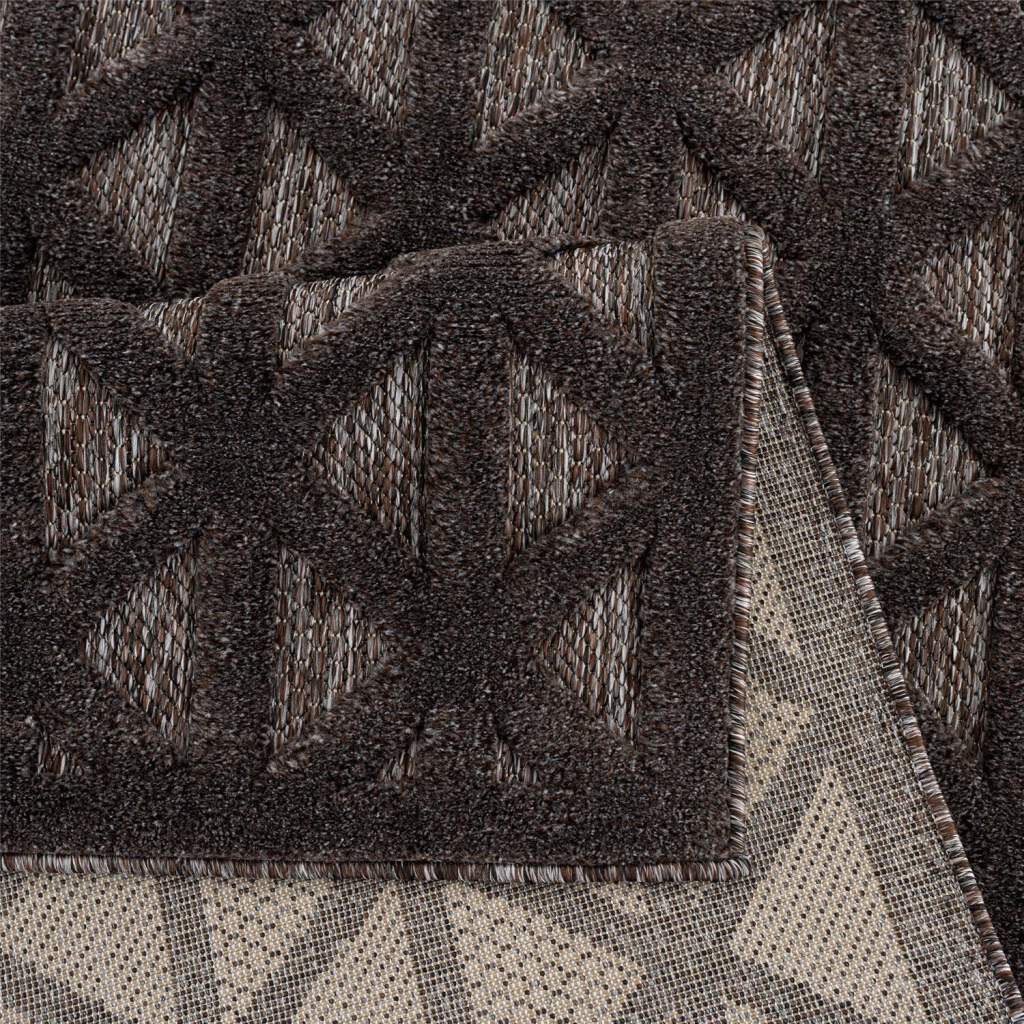 Carpet City Teppich »In-& Outdoorteppich Santorini 58500, 3D-Effekt, Raute-Optik«, rechteckig, 5 mm Höhe, Wetterfest & UV-beständig für Terrasse, Balkon, Küche, Flur