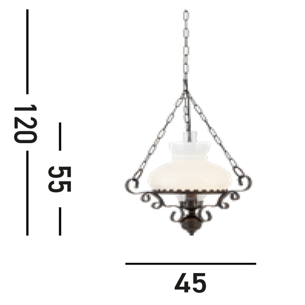 Searchlight Hängeleuchte »Oil Pendant  - Rust Metal & Clear & Opal Glass« E27 1 Stk.