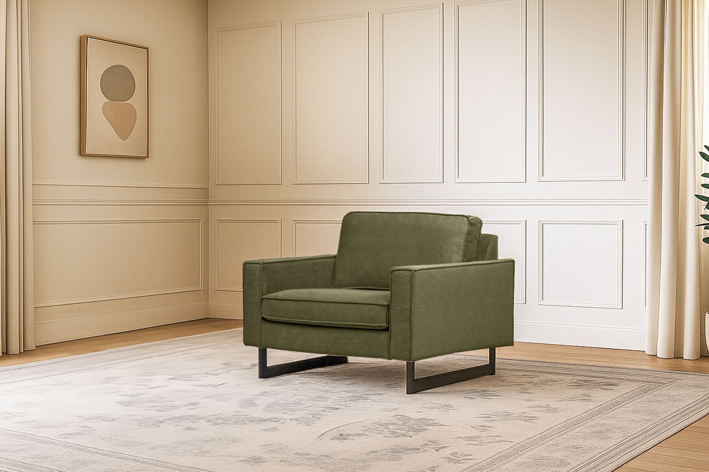 Home affaire Loveseat »Pinto 105 cm, Cord, Chenille, Lederoptik« mit Keder, günstig online kaufen