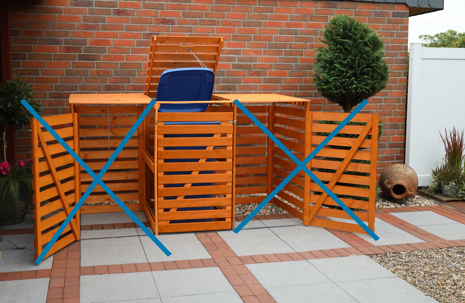 promadino Mülltonnenbox »Vario V Erweiterung« besonders robust aus zertifiziertem Kiefernholz gefertigt