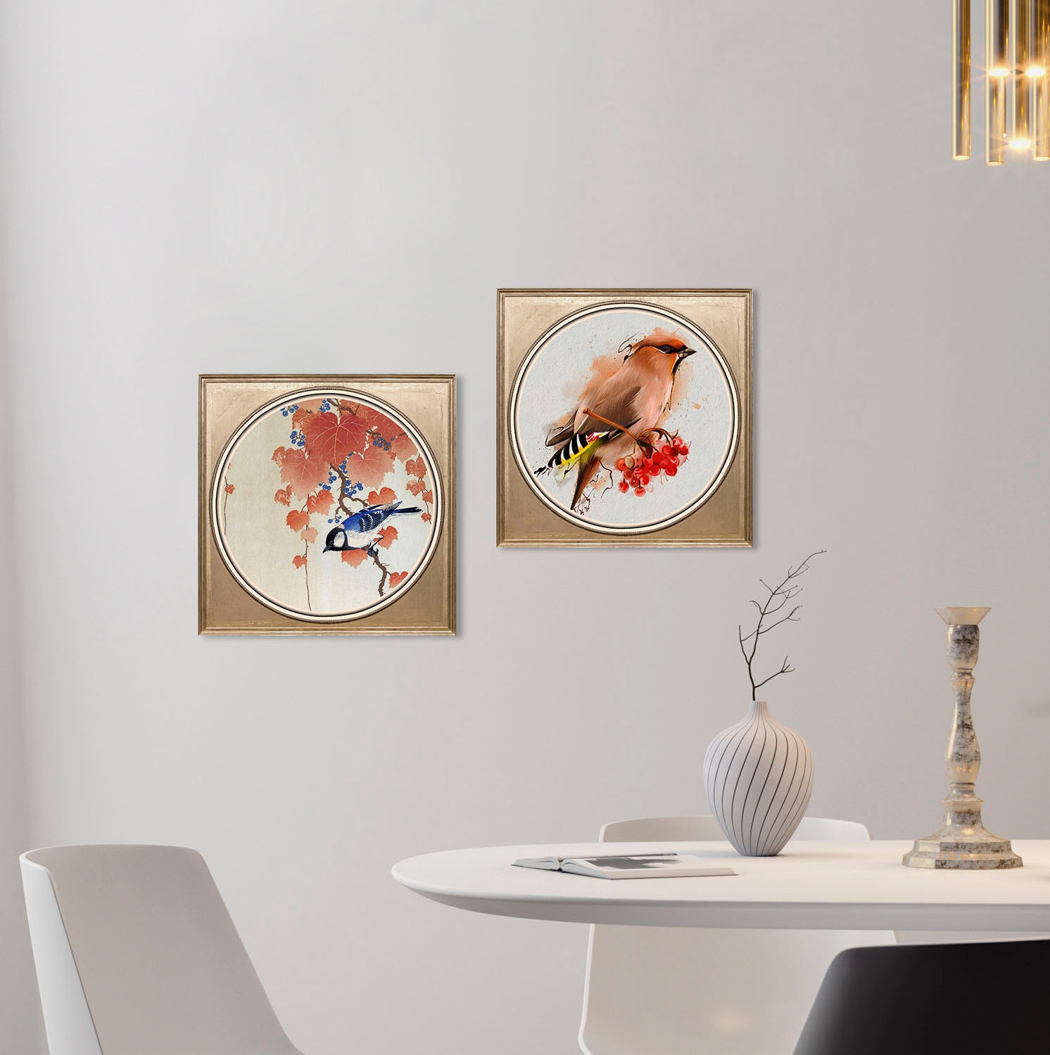 queence Acrylglasbild »Vogel«, Kunst-Vögel-Vogelbilder-Blumen-Blumenbilder-Gemälde, Fine Art-Print in Galeriequalität