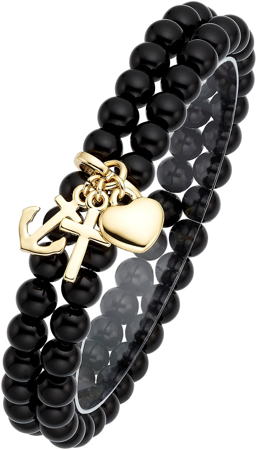 Buffalo Quarzuhr, (Set, 2 tlg., mit 2-reihigem Armband), Armbanduhr, Damenuhr, ideal auch als Geschenk