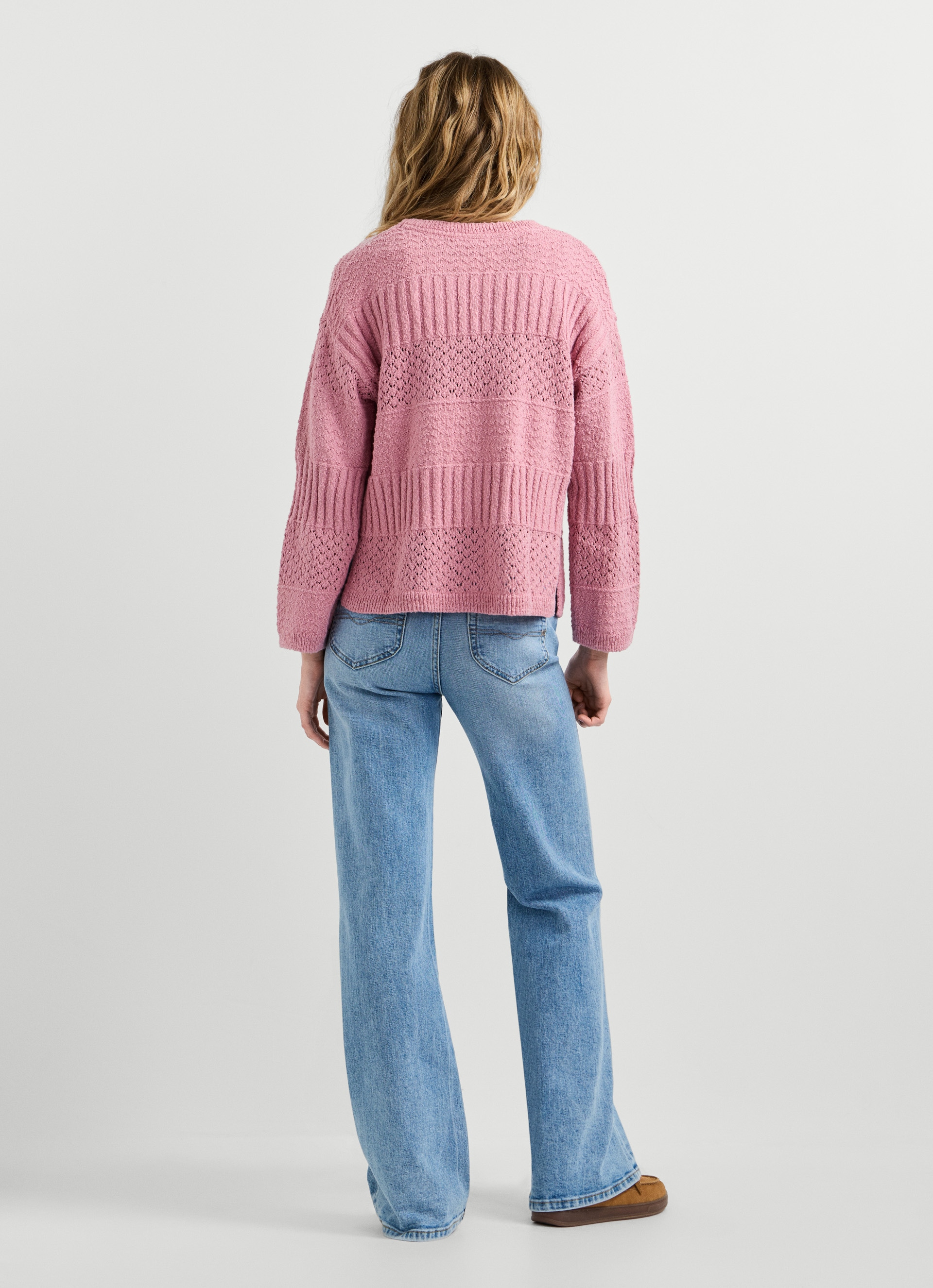 Pepe Jeans Strickpullover »ALAYA« im Strukturmix, reine Baumwolle