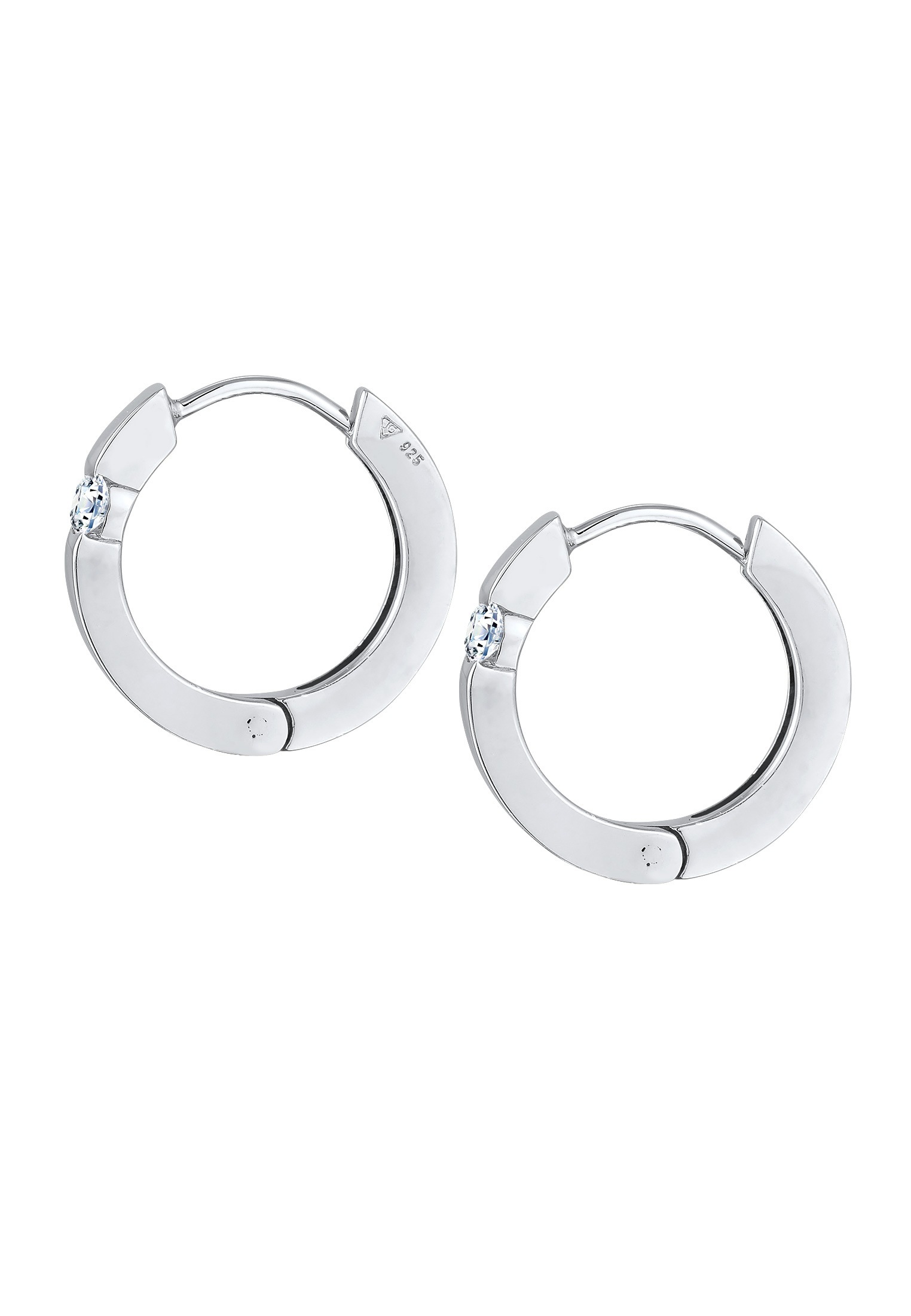 Elli DIAMONDS Paar Creolen »Creolen Diamant (0.22 ct.) Eleganz 925 Silber«