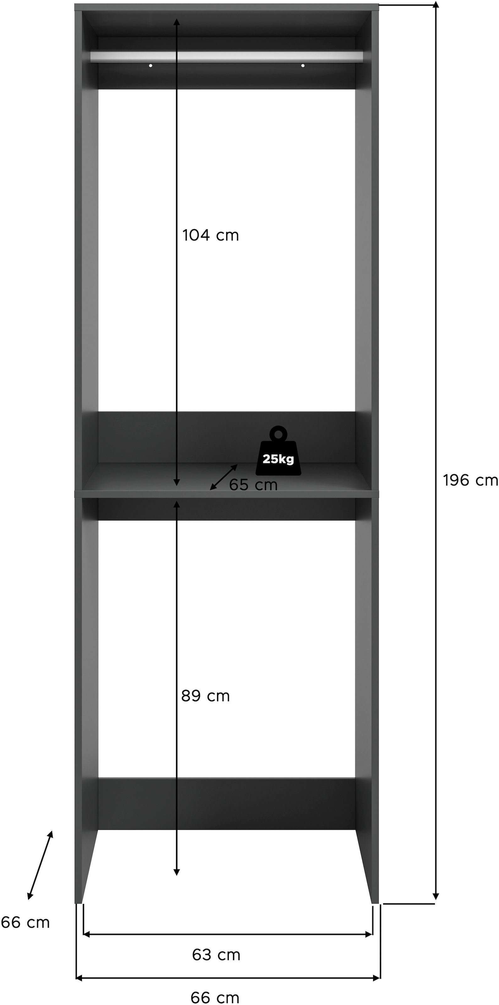 welltime Waschmaschinenumbauschrank »FALAS, TOPSELLER, Höhe 195 cm, 1 Ablageboden, 1 Kleiderstange« in verschiedenen Farben erhältlich, für Waschmaschine & Trockner, 1 Stk. tlg. Waschmaschine, Trockner, Waschmaschinenschrank, Umbauschrank, Wäsche