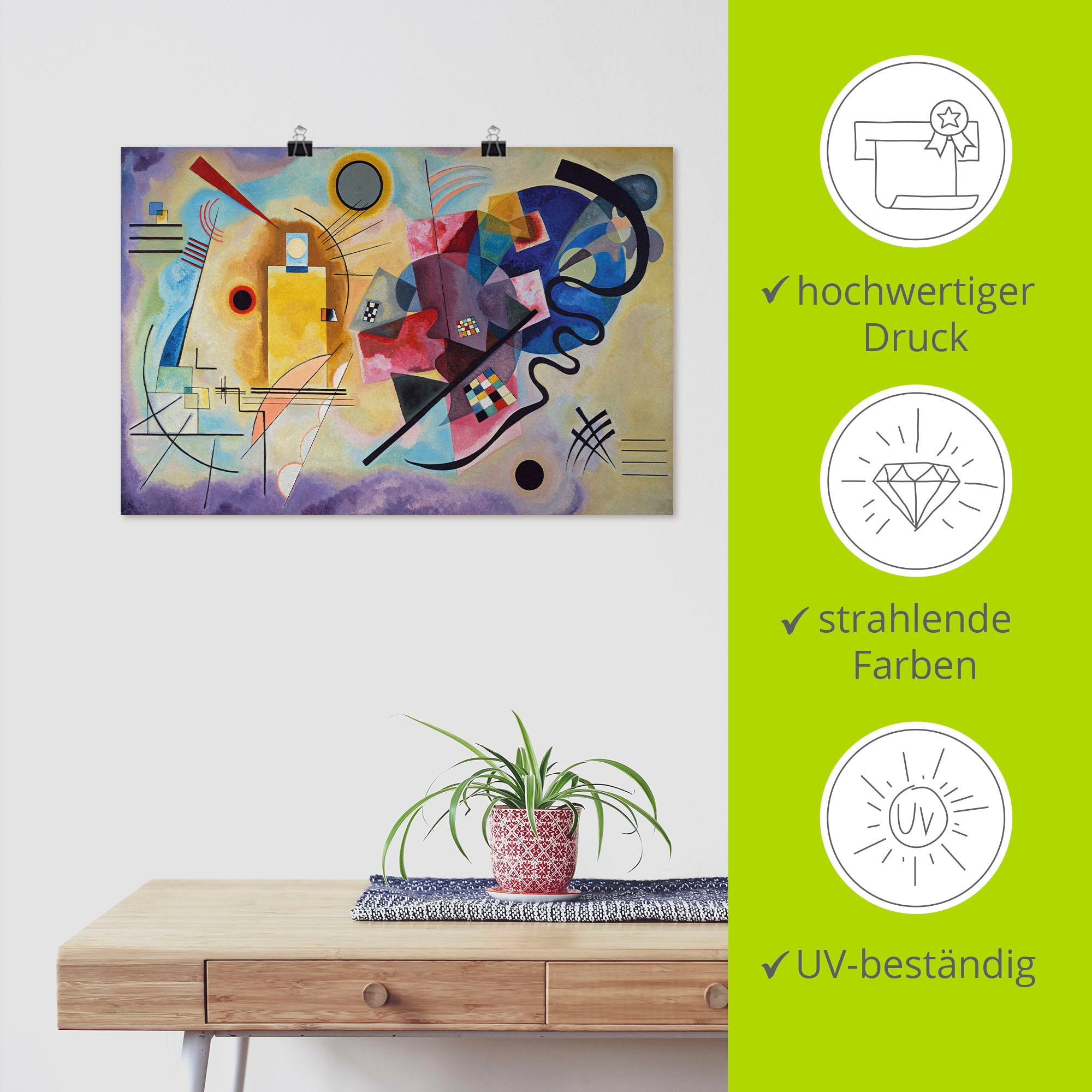 Artland Wandbild »Gelb, rot und blau. 1925«, Muster, (1 St.), als Alubild, Outdoorbild, Poster, Wandaufkleber in verschied. Größen