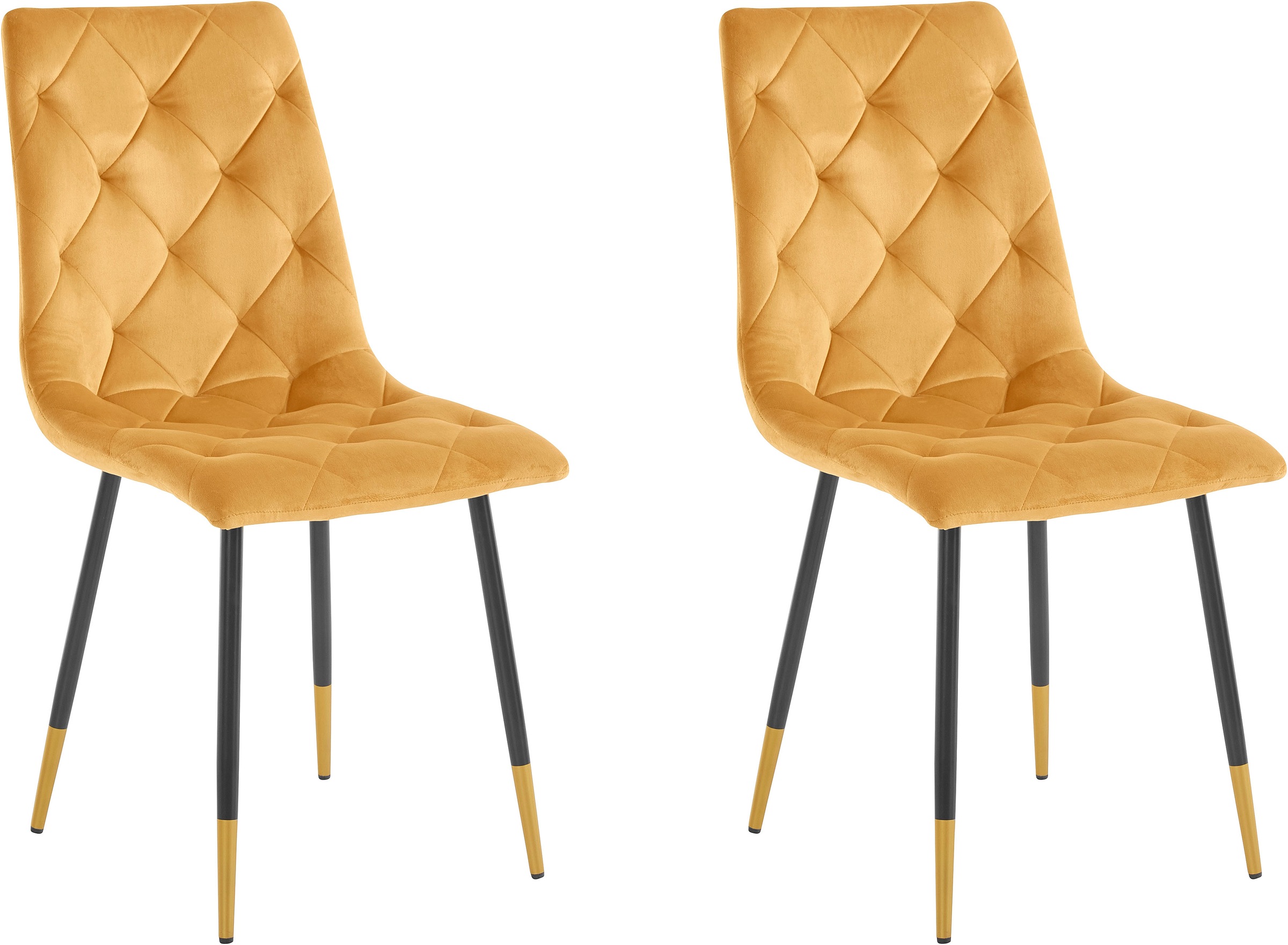 INOSIGN 4-Fußstuhl »Eva«, 2 St., Veloursstoff, Bezug in Veloursstoff mit Diamant Steppung, max. Belastbarkeit 120kg