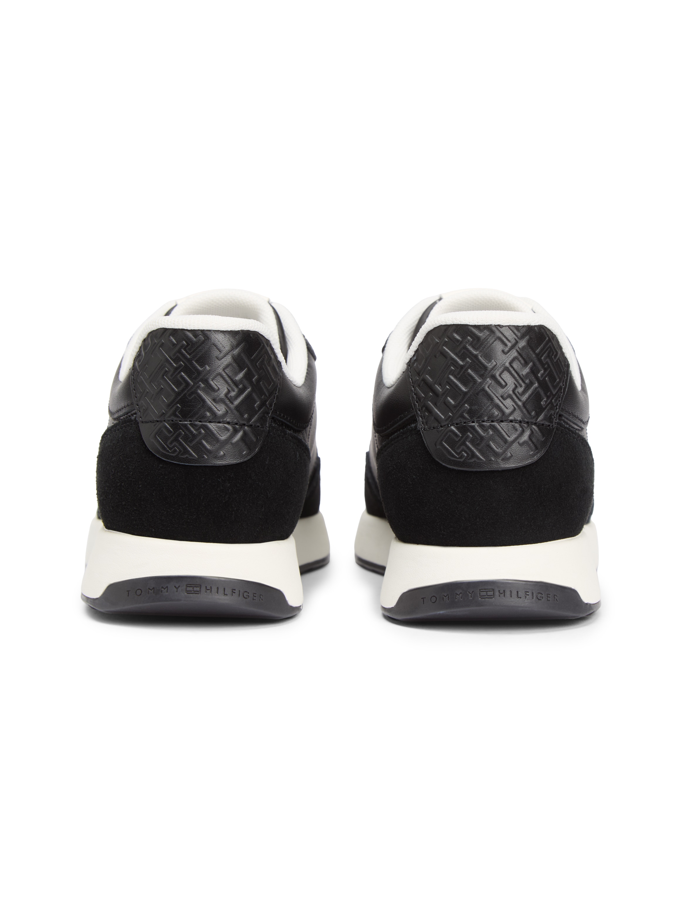 Tommy Hilfiger Plateausneaker »MONOGRAM MIX MATERIAL RUNNER«  , Freizeitschuh, Halbschuh, Schnürer mit seitlichem Logoschriftzug