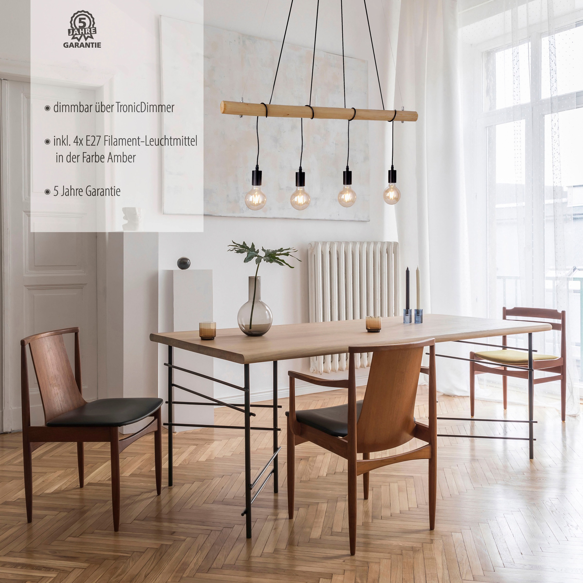 JUST LIGHT Pendelleuchte »TERO« E27 1 Stk. Warmweiß dimmbar über TronicDimm günstig online kaufen