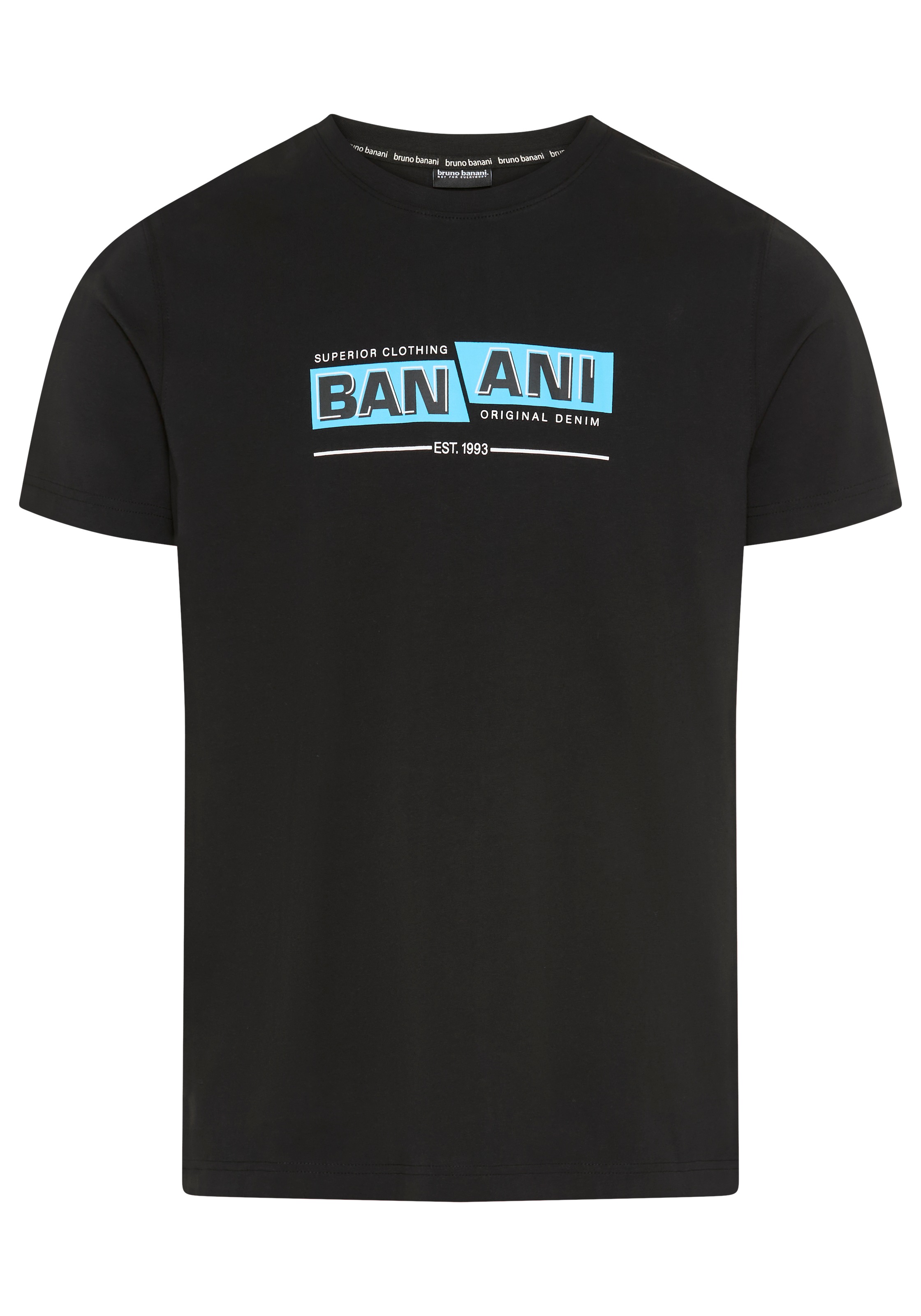 Bruno Banani T-Shirt schmale Passform, Halbarmshirt, bedruckte Optik