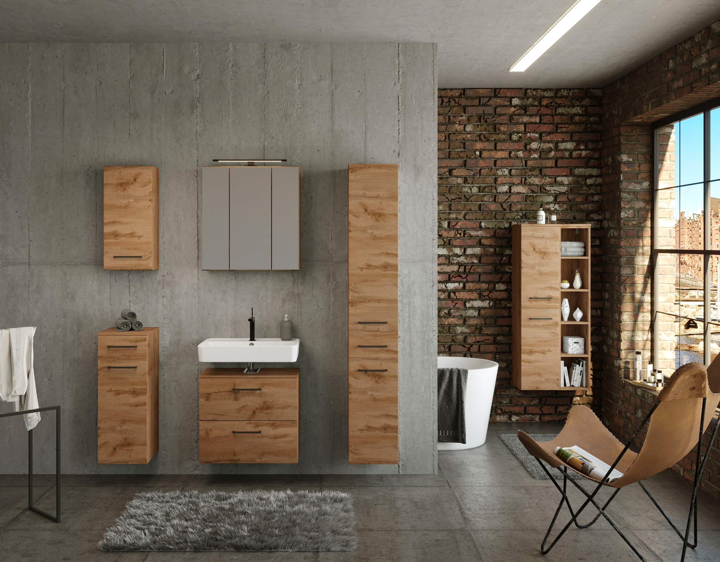 welltime Unterschrank »Chicago«, Badmöbel, Schrank, Breite 30 cm, mit Softclose