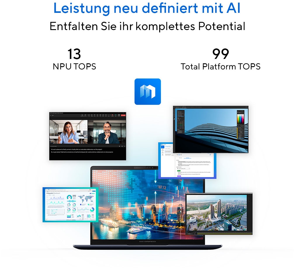 Asus Business-Notebook »ExpertBook B5 B5405CCA-NZ0084X« 35,6 cm / 14 ″ Intel Core Ultra 5 ARC 512 GB SSD