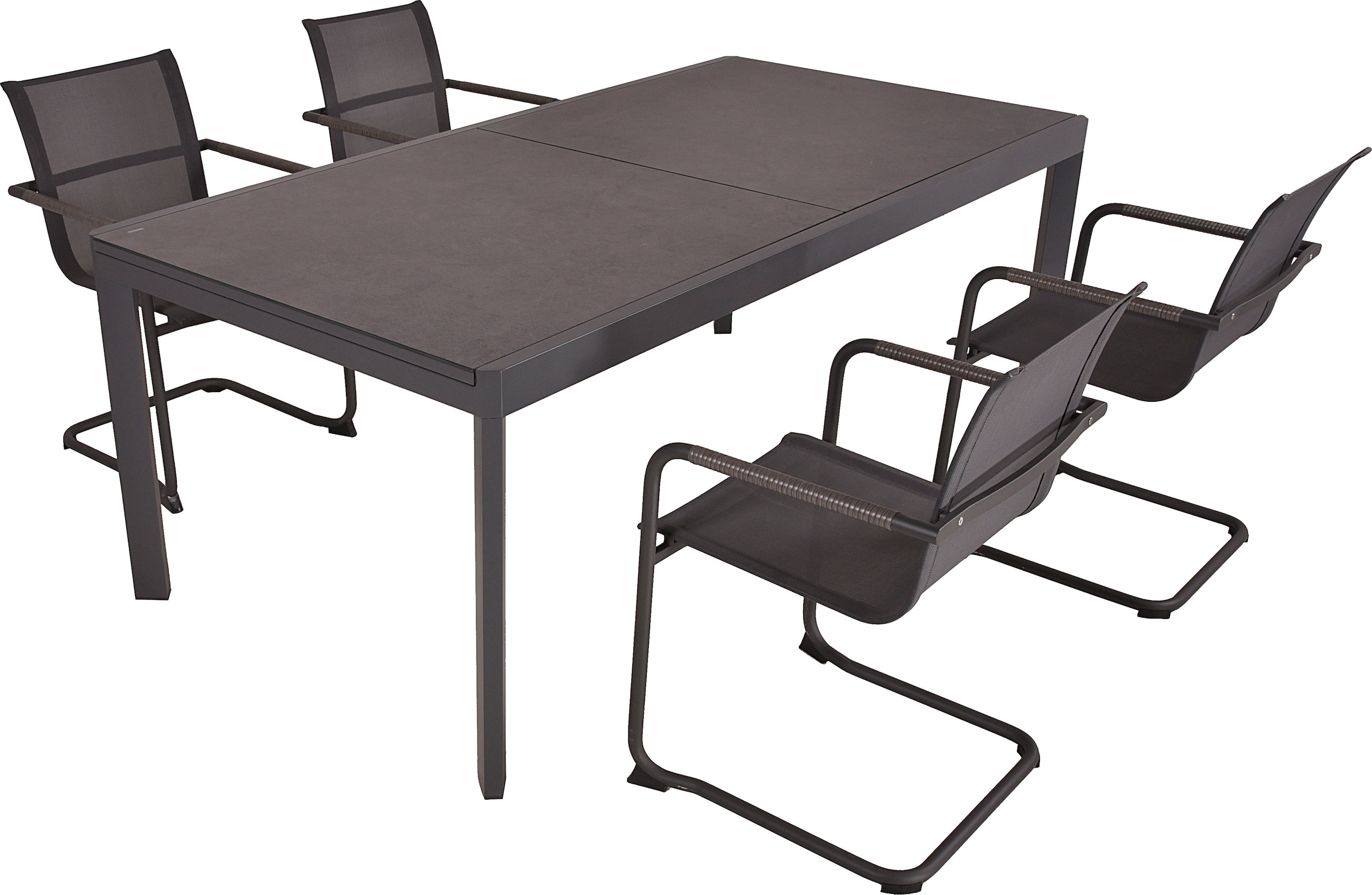 Garden Pleasure Garten-Essgruppe », Tischgruppe »NEREA«« Set, 5 Stk. tlg. 4 Sessel, 1x Ausziehtisch LxB: 200-300 x100 cm