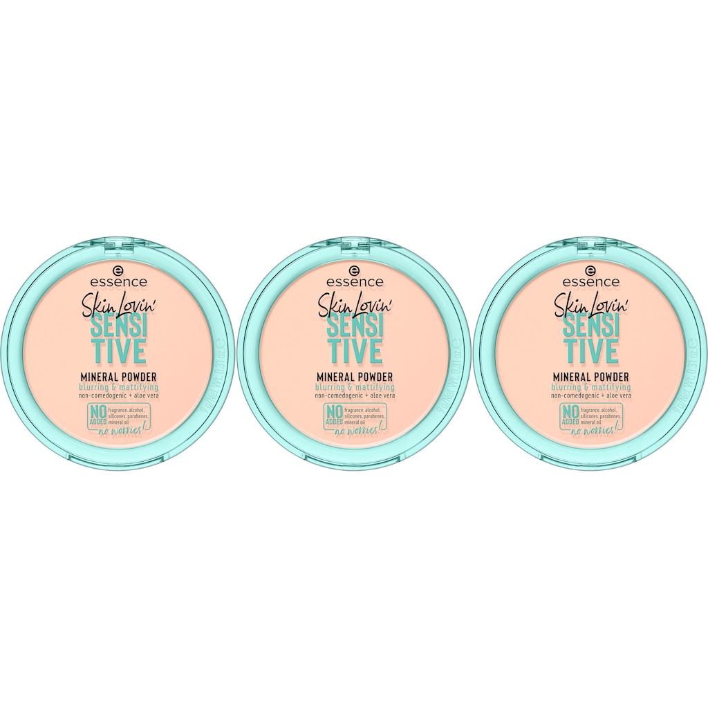 Essence Puder »Skin Lovin' SENSITIVE MINERAL POWDER«, (Set, 3 tlg.)