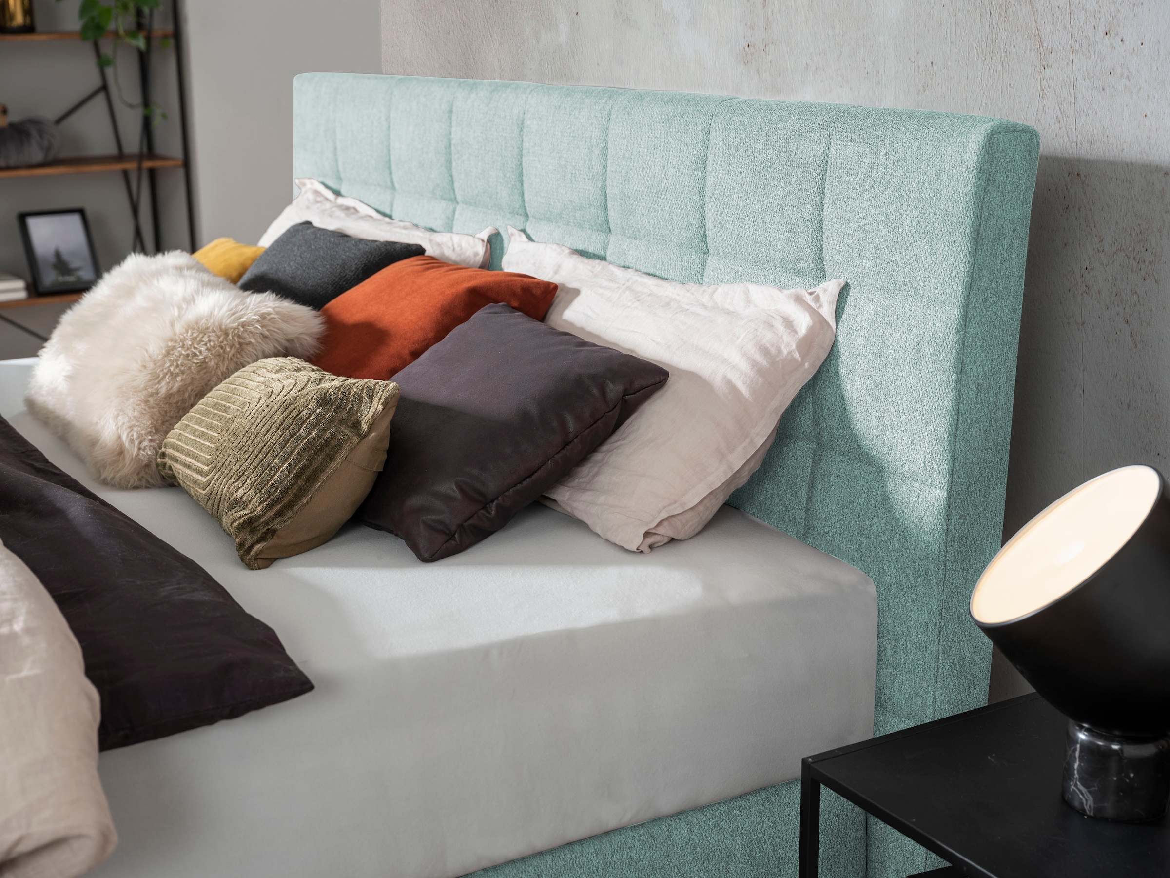 alina Boxspringbett »Edera«, Doppelbett wahlweise mit Topper, Liegefläche 180x200 cm, mit Steppung