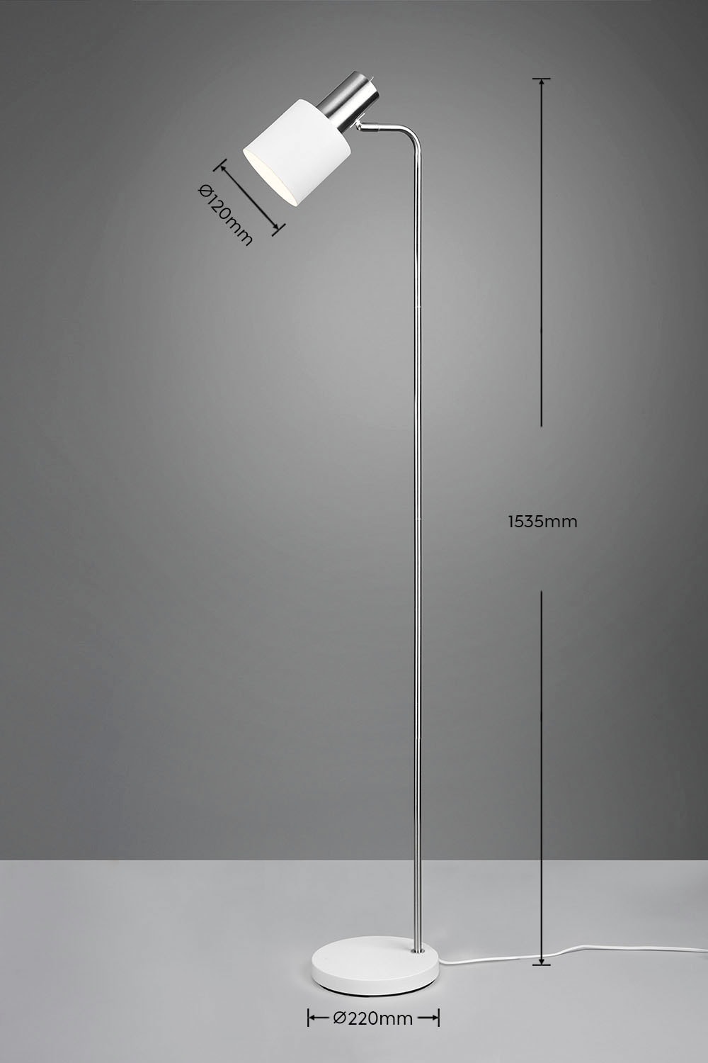 online Stehlampe 10W, flammig-flammig, 1xE27 am 1 kaufen max Stehleuchte Kippschalter Leuchten TRIO 153cm, exkl Metallschirm »Adam«,