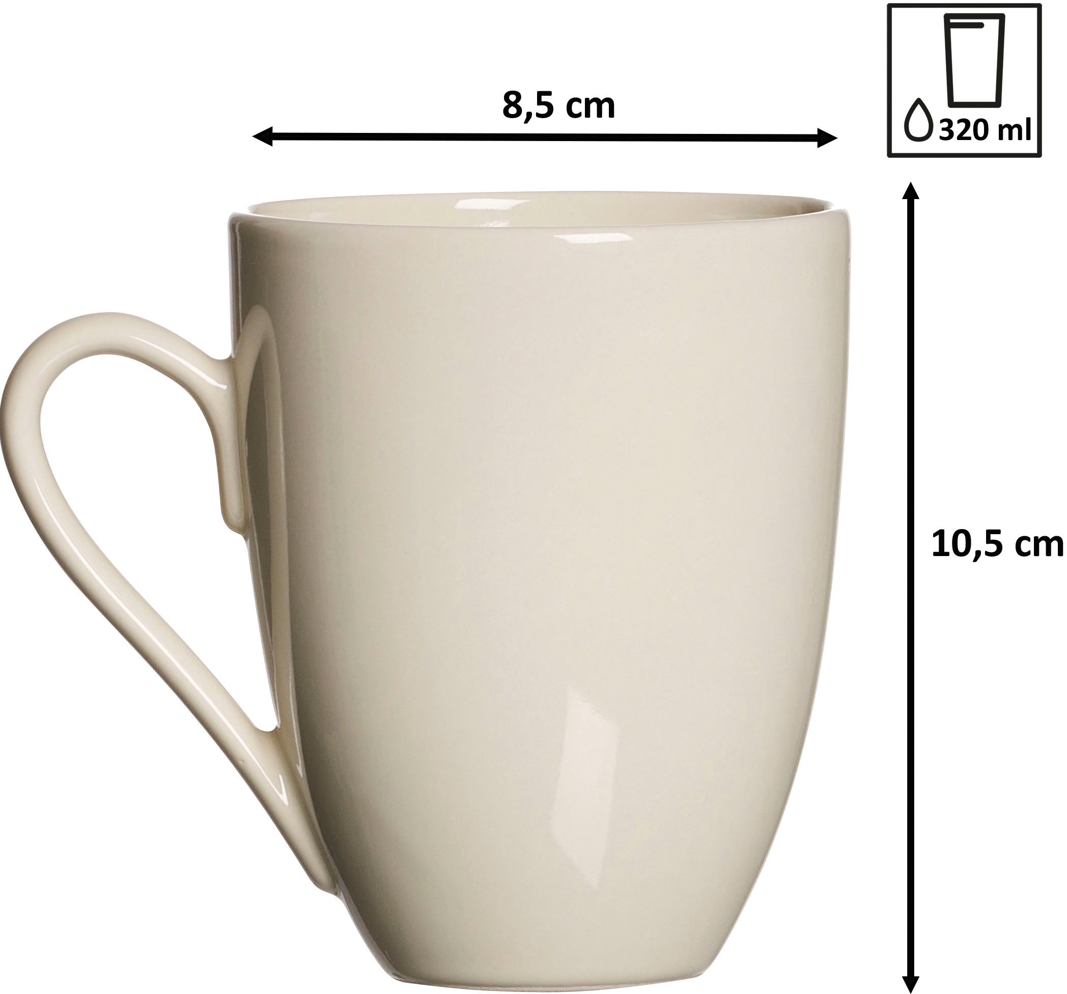 Ritzenhoff & Breker Kaffeeservice »Cecina«, (Set, 12 tlg.), Geschirr-Set, seidig schimmernde Farbglasur