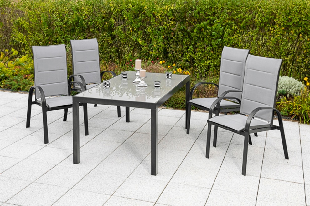 MERXX Garten-Essgruppe »Marini« 5 Stk. tlg. 4 Klappsessel mit Gartentisch günstig online kaufen