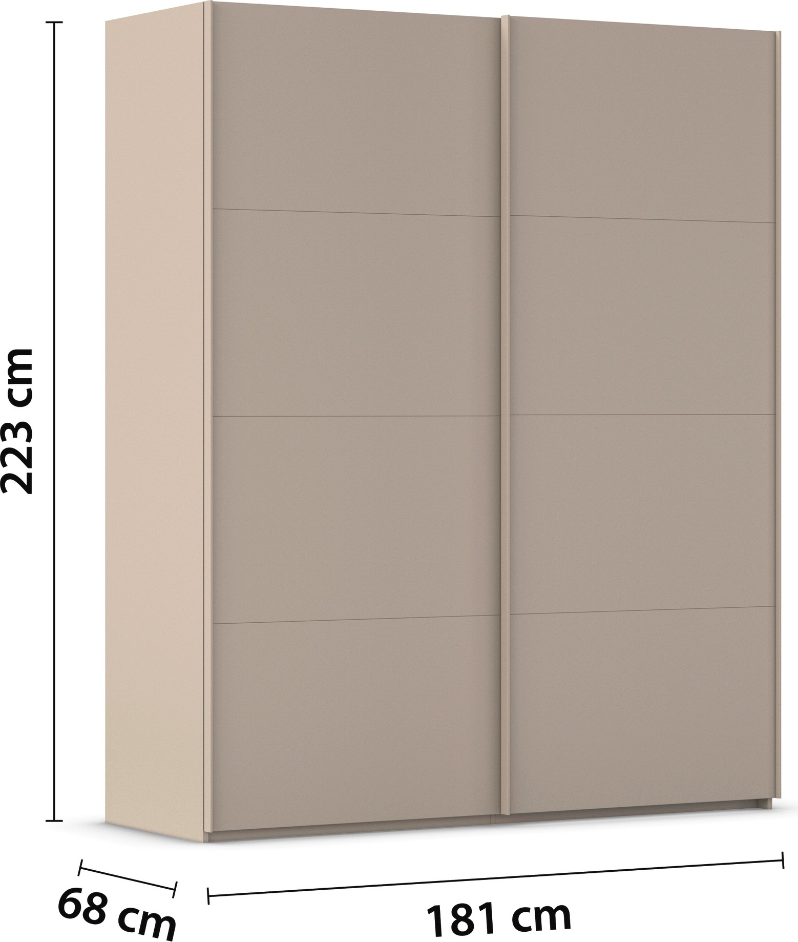 rauch Schwebetürenschrank »Kleiderschrank Schrank Garderobe Schlafzimmerschrank SCALE-FYRA«, edle viergeteilte Türen viele Farben und Griff-Farben MADE IN GERMANY