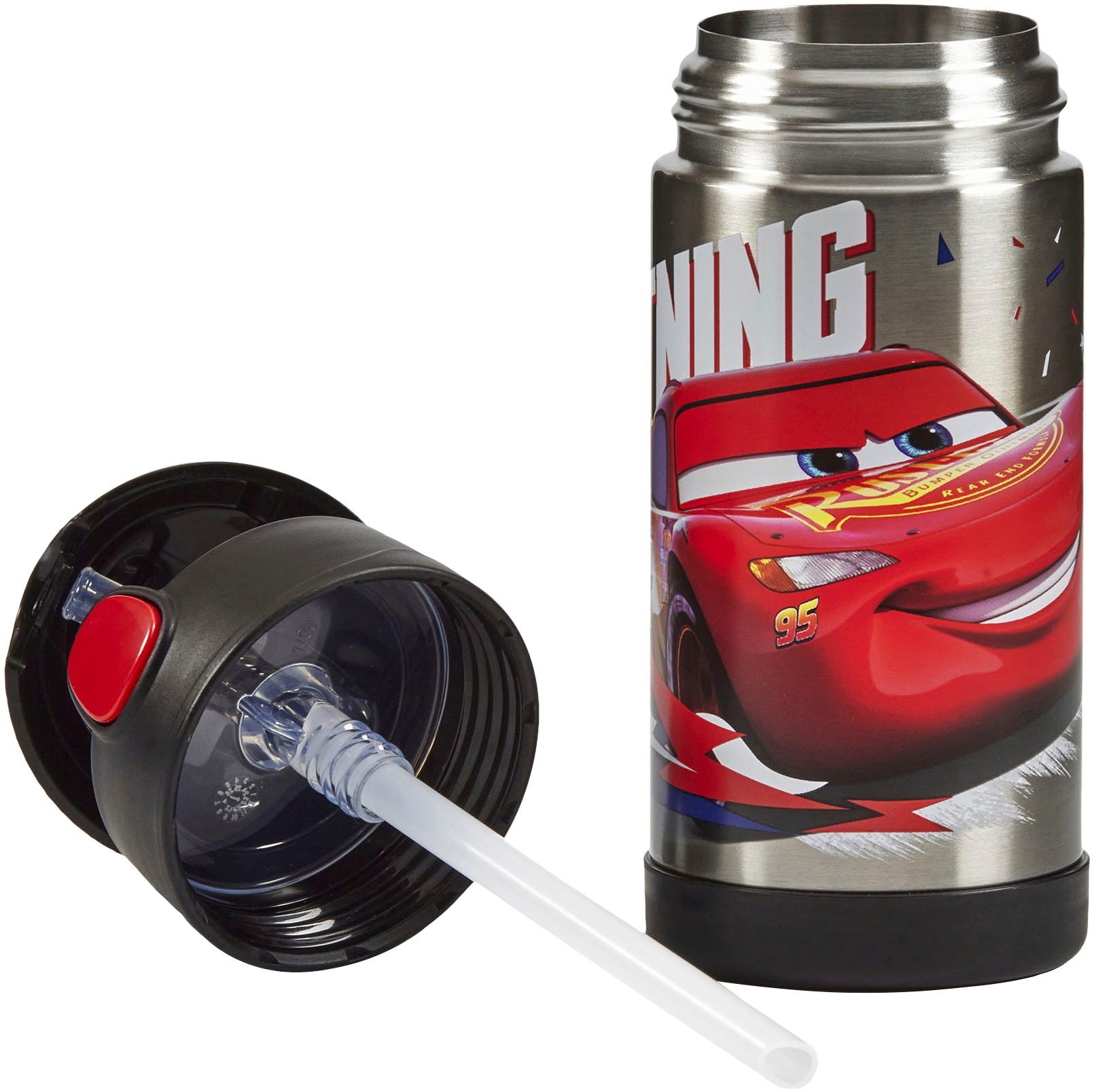 THERMOS Isolierflasche »FUNTAINER STRAW BOTTLE, doppelwandiger Edelstahl, spülmaschinenfest« 0,35l, mit Silikonstrohalm, absolut dicht