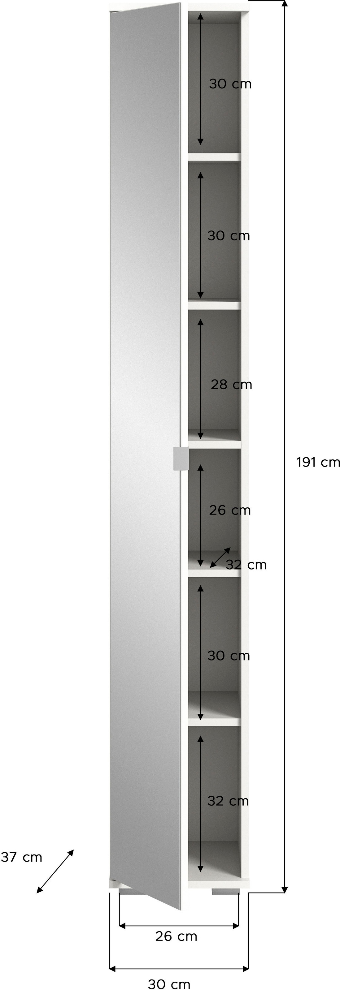 INOSIGN Garderoben-Set »Valge, Breite 140 cm, 4-teiliges Set, bestehend aus:«, (4 St.), Garderobenschrank, Spiegelschrank, Sitzbank und Garderobenpaneel