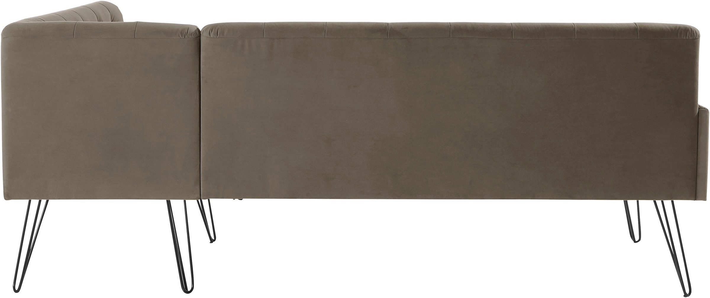 exxpo - sofa fashion Eckbank »Doppio, Chesterfield Optik, komfortabel und bequem, hohe Designfüße«, Frei im Raum stellbar